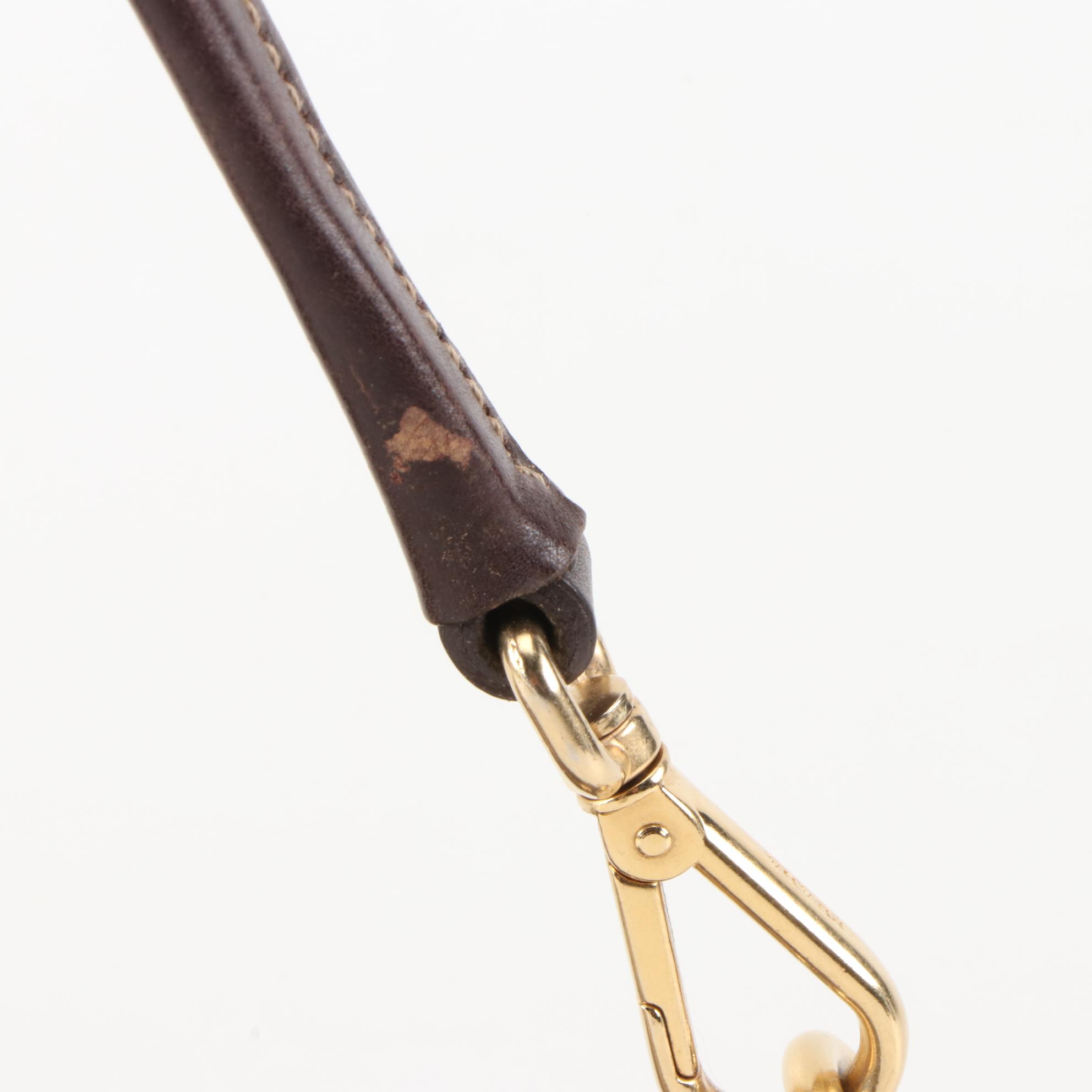 Prada Pochette Handbag in Brown Canapa Canvas and Leather