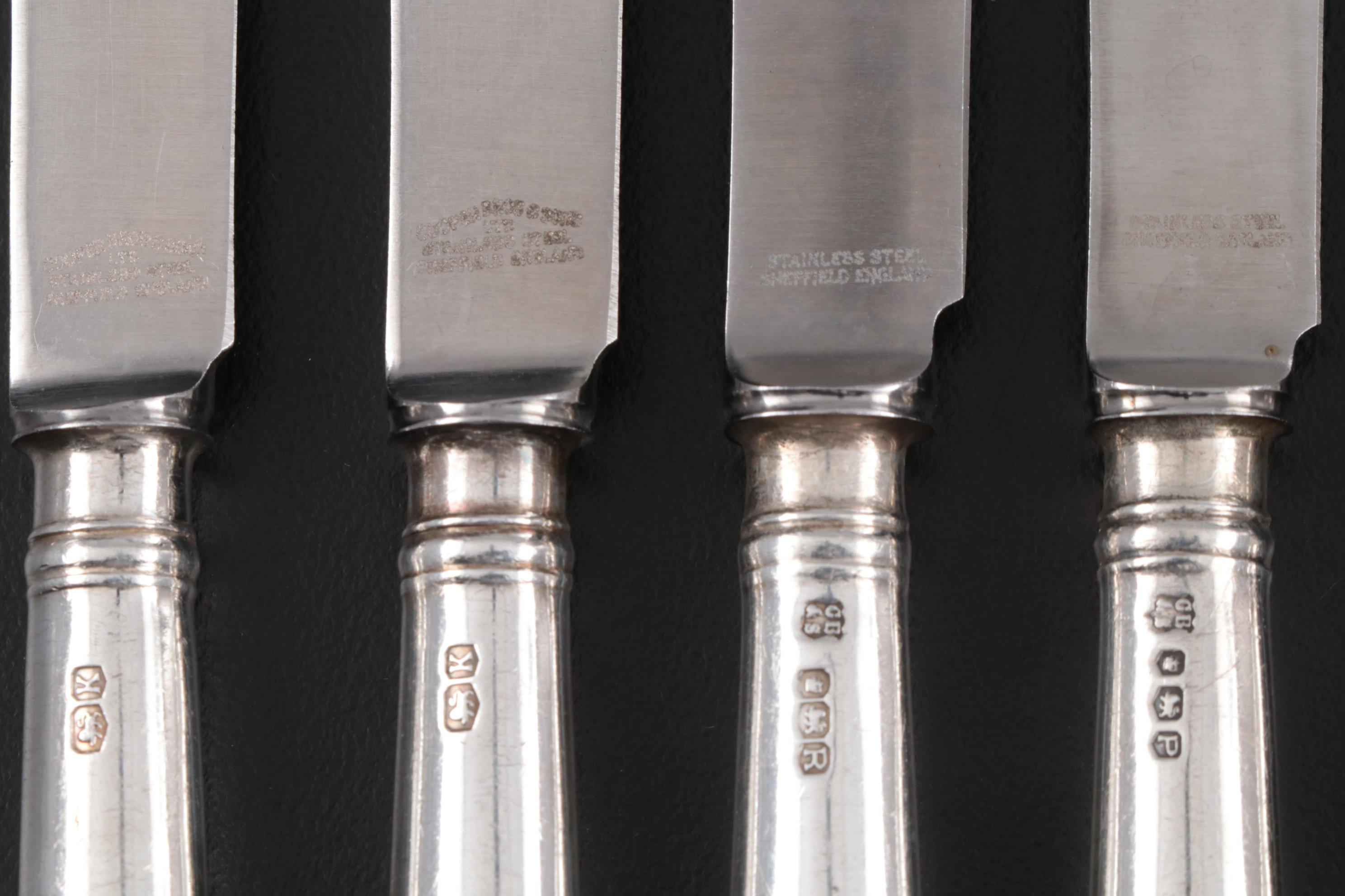 Cooper Brothers & Sons Ltd, Sheffield Sterling Silver Knives, 1952