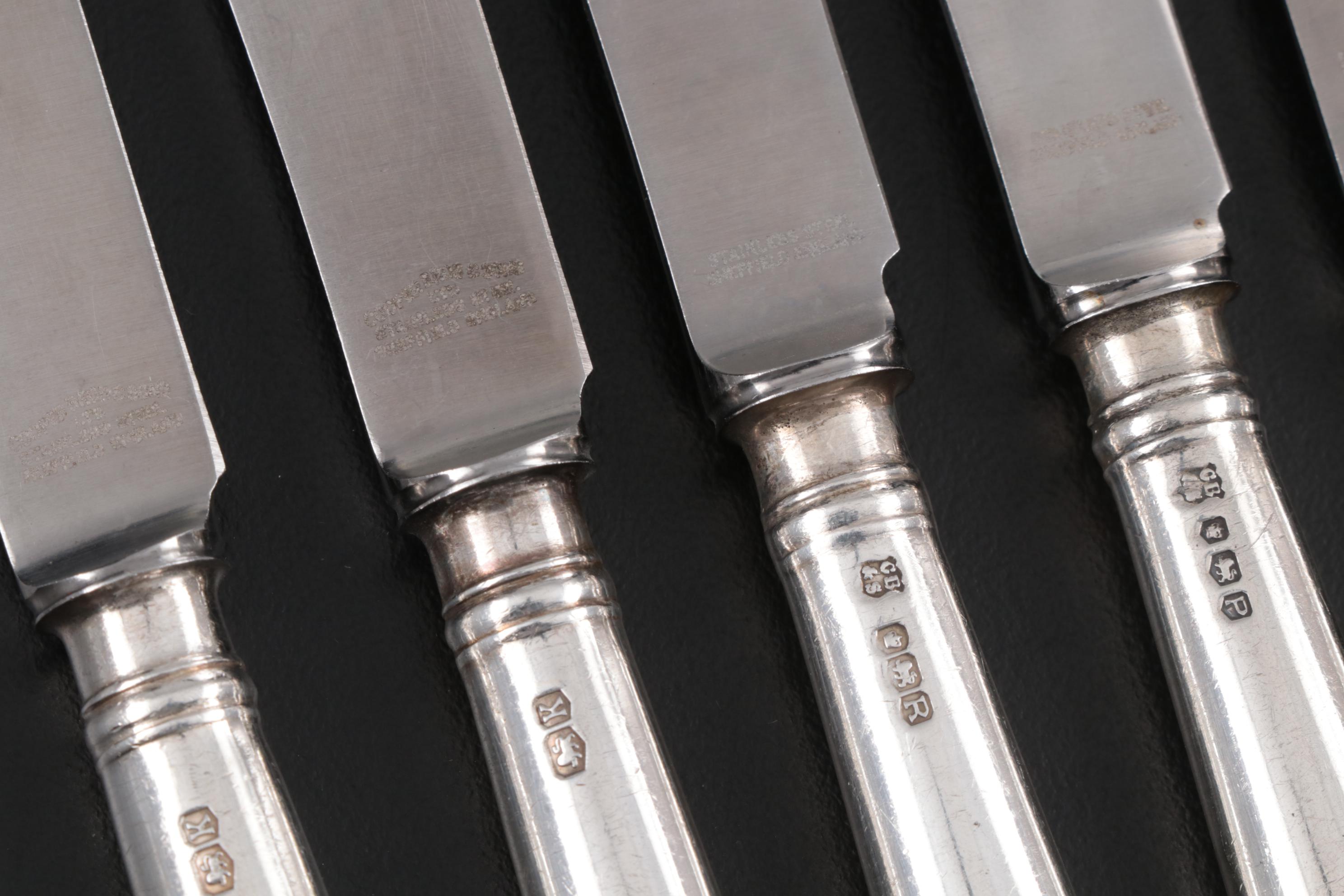 Cooper Brothers & Sons Ltd, Sheffield Sterling Silver Knives, 1952