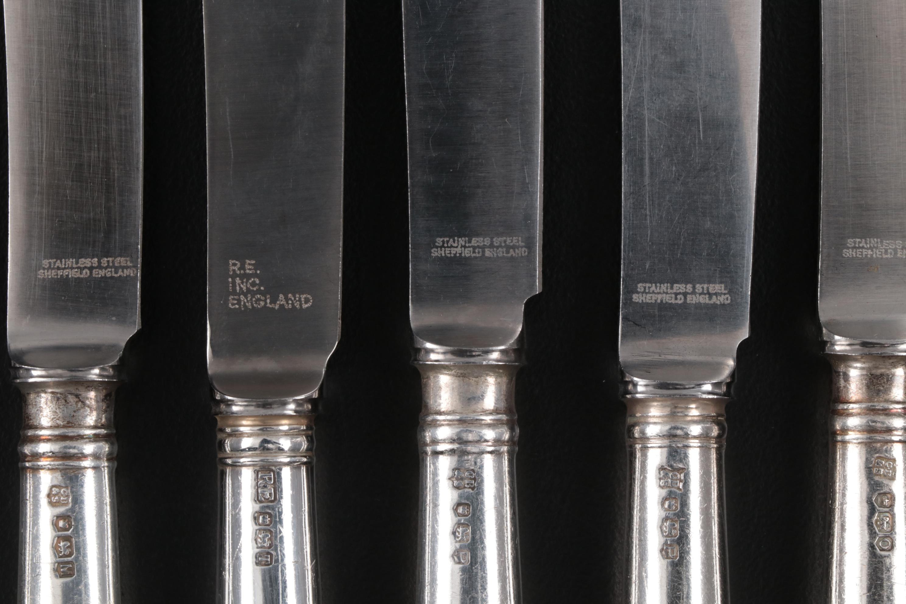 Cooper Brothers & Sons Ltd, Sheffield Sterling Silver Knives, 1952