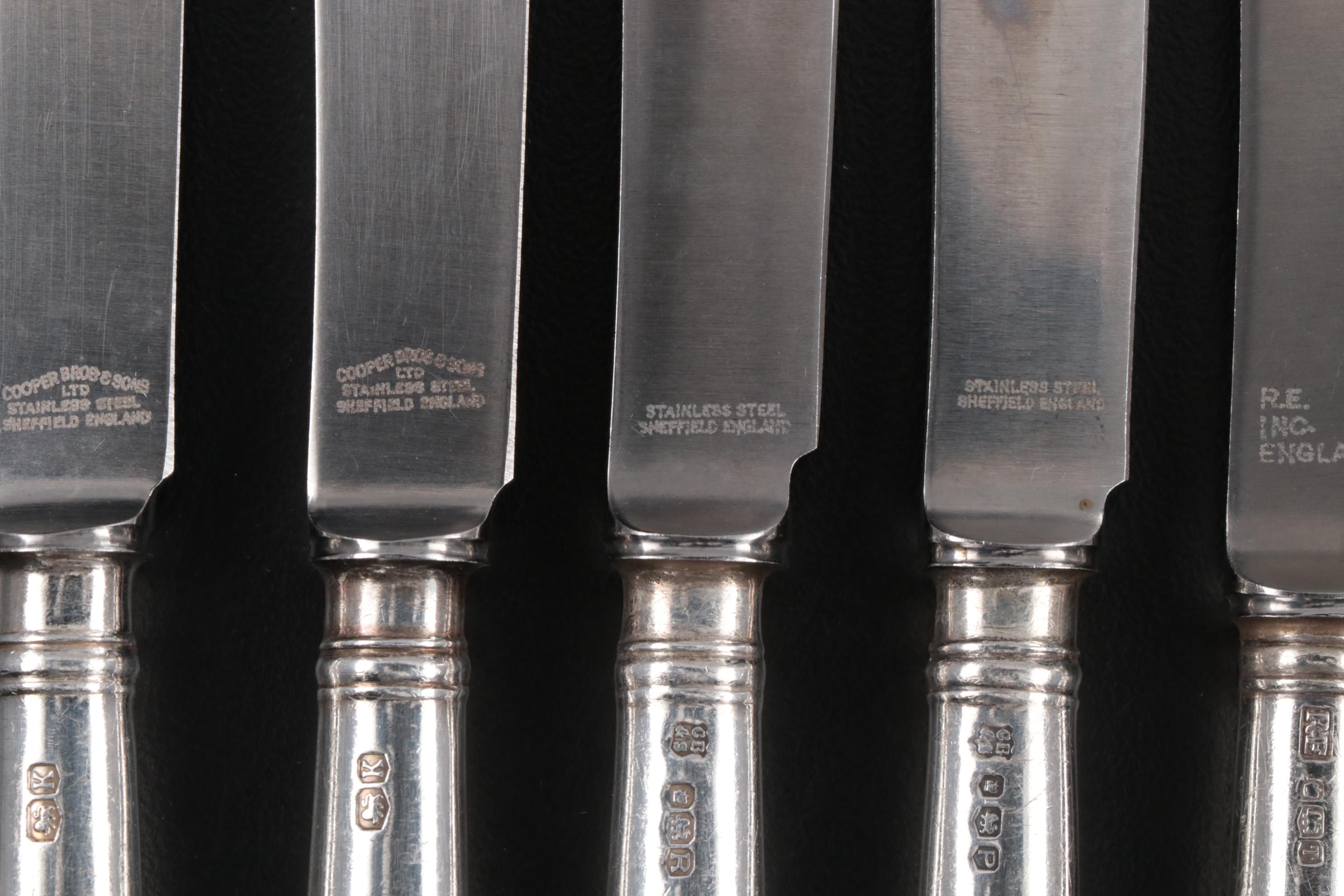 Cooper Brothers & Sons Ltd, Sheffield Sterling Silver Knives, 1952