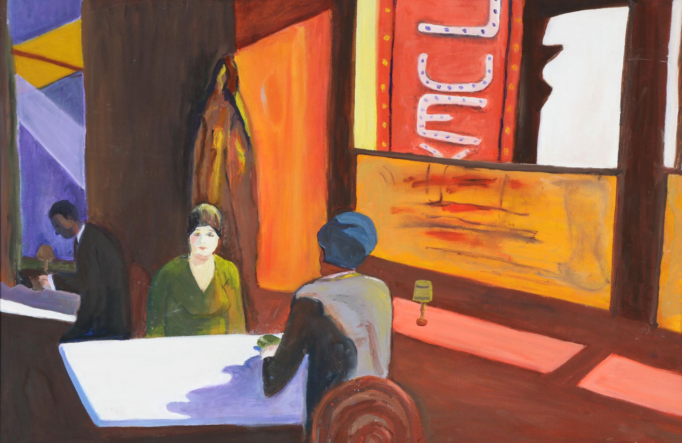 Sylvia Rosenzweig Restaurant Scene Oil Painting