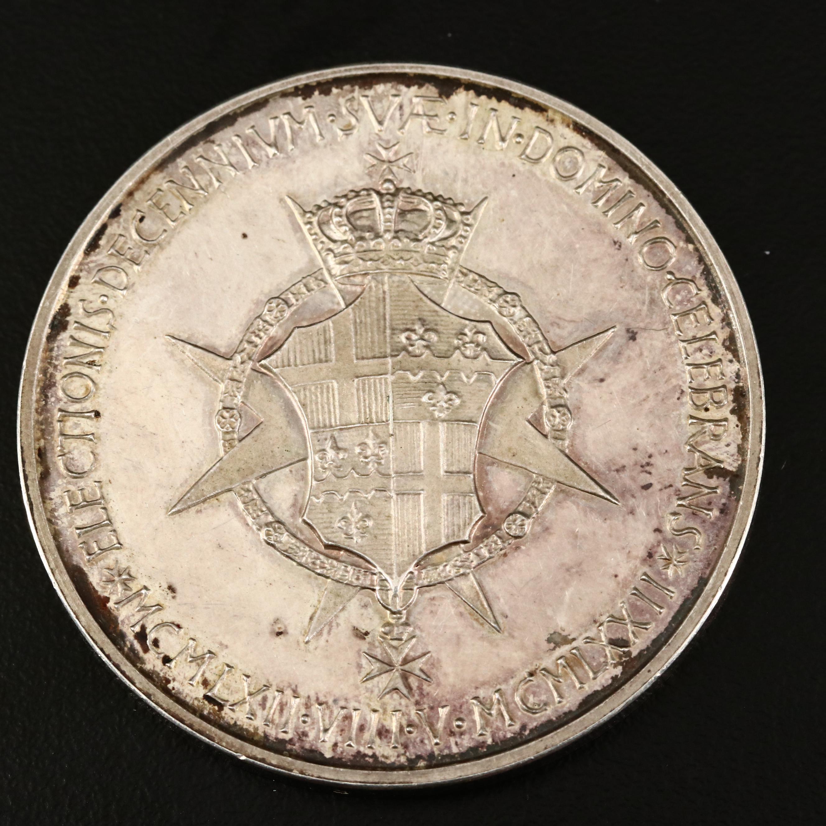 Sovereign Military Order of Malta Silver Medal of Angelo de Mojana, 1972