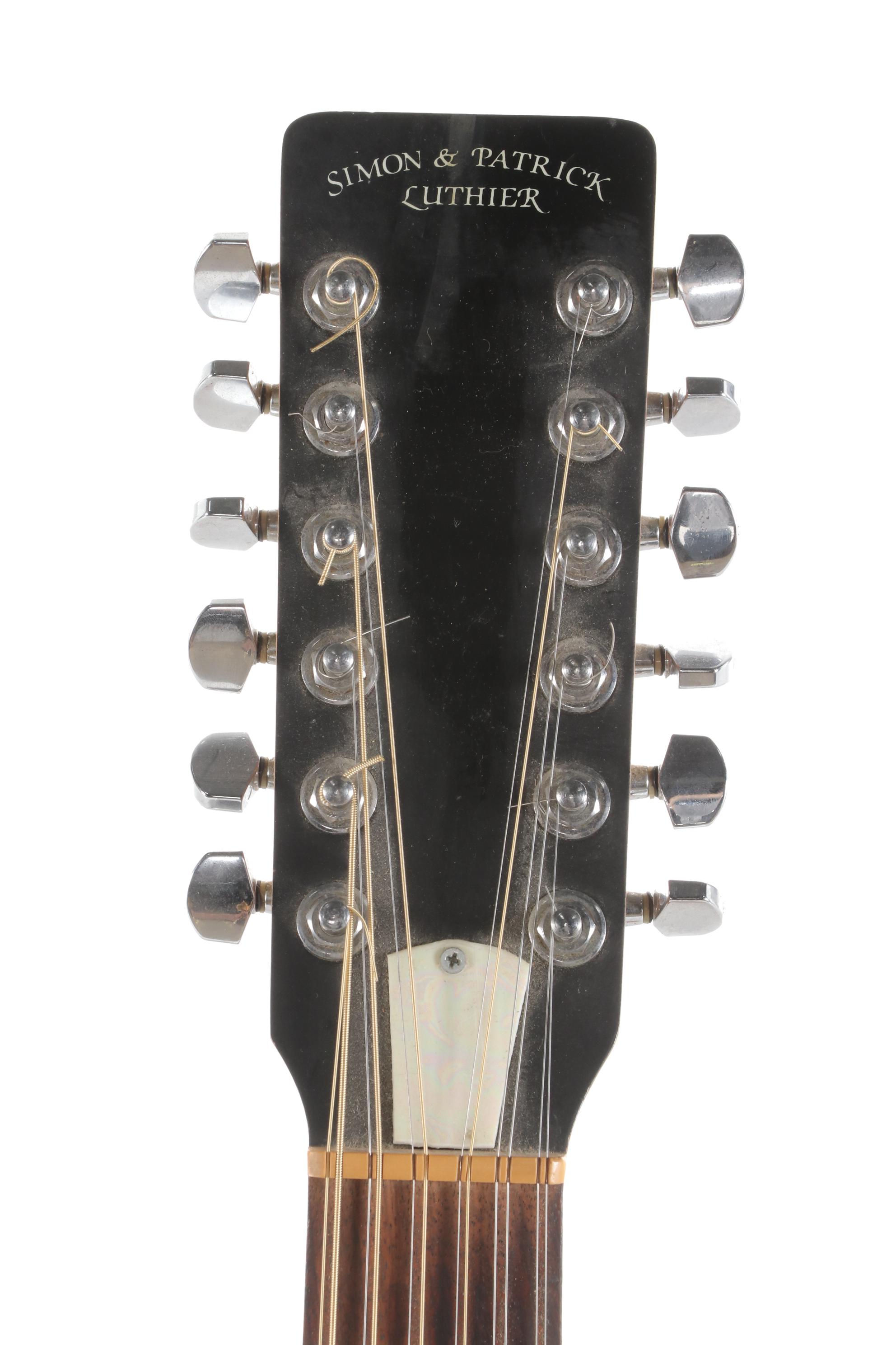 Simon and Patrick Luthier 12 String Acoustic-Electric Guitar with Case and Cable