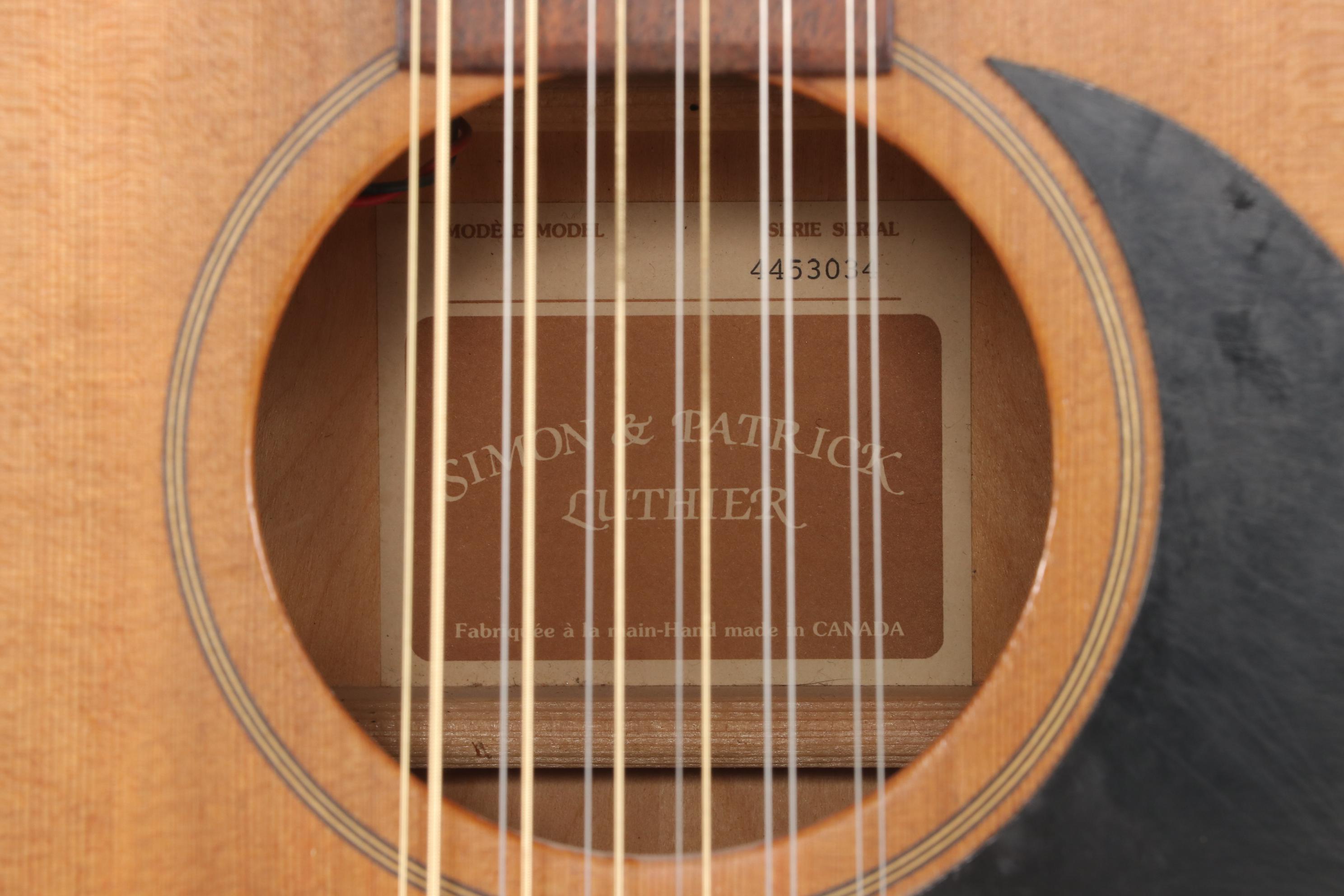 Simon and Patrick Luthier 12 String Acoustic-Electric Guitar with Case and Cable