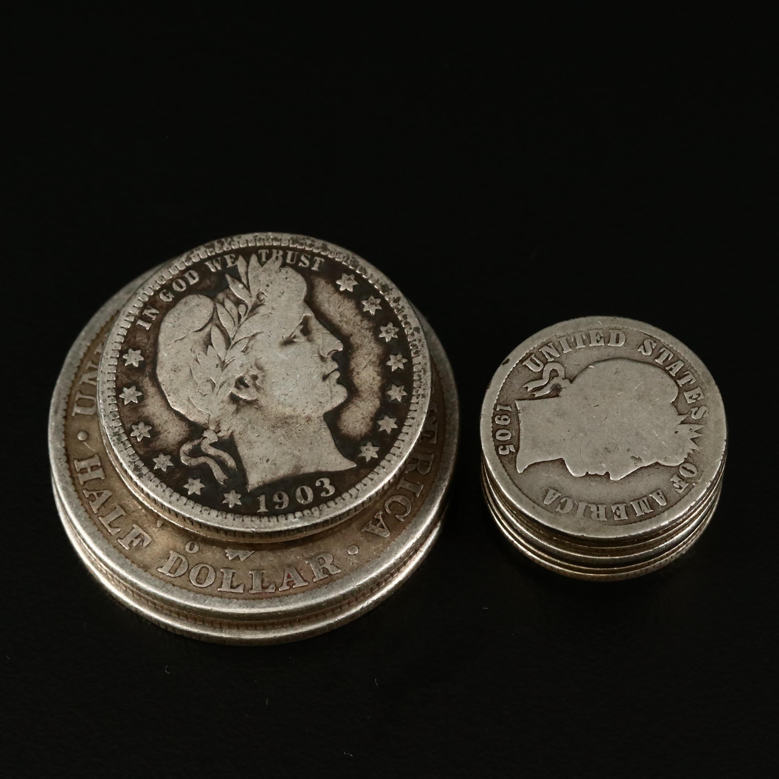 Assortment of Barber Silver Coinage