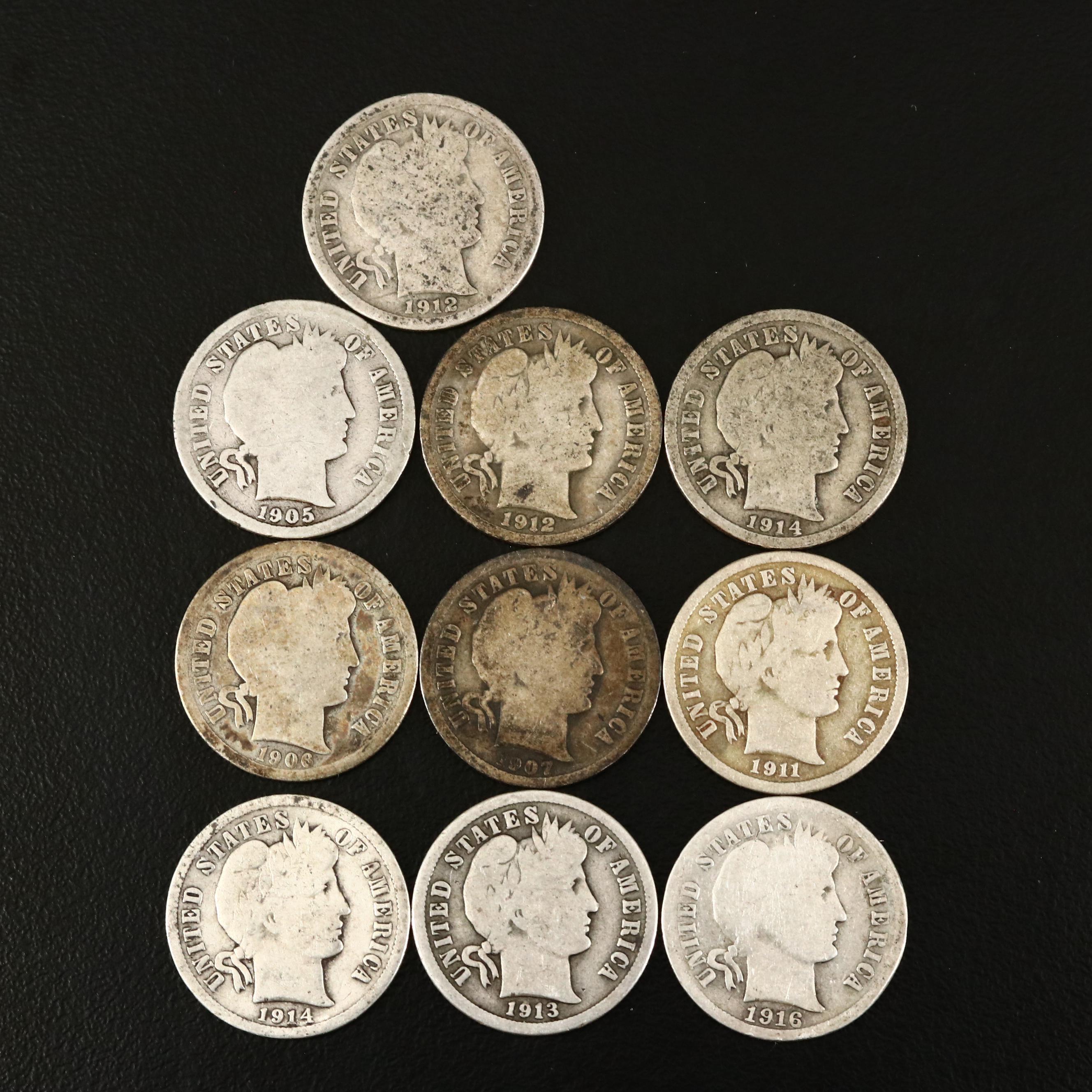 Assortment of Barber Silver Coinage