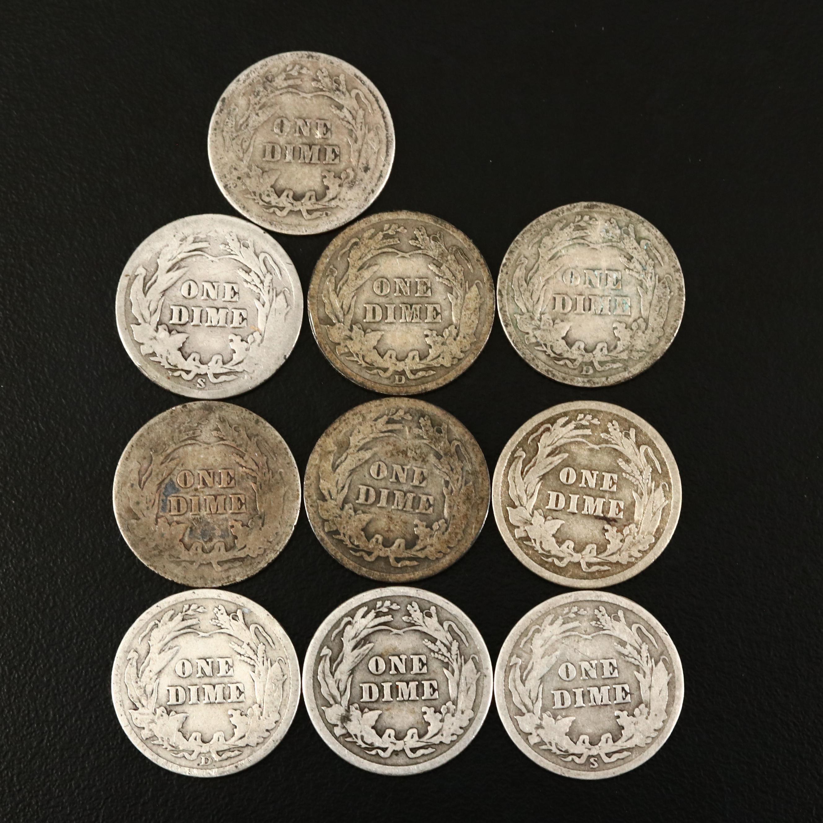 Assortment of Barber Silver Coinage