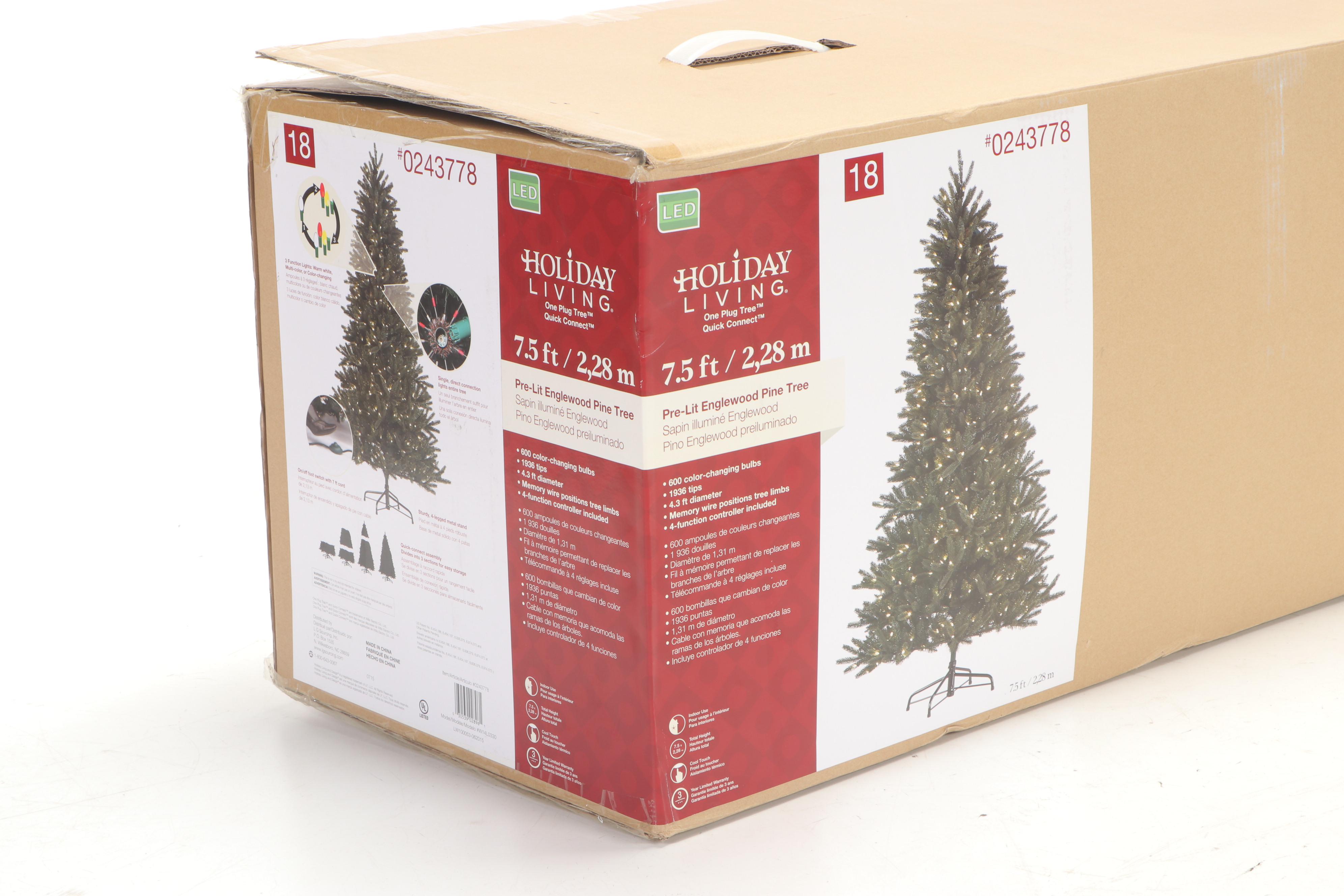 Holiday Living Pre-Lit 7.5' Artificial Christmas Tree