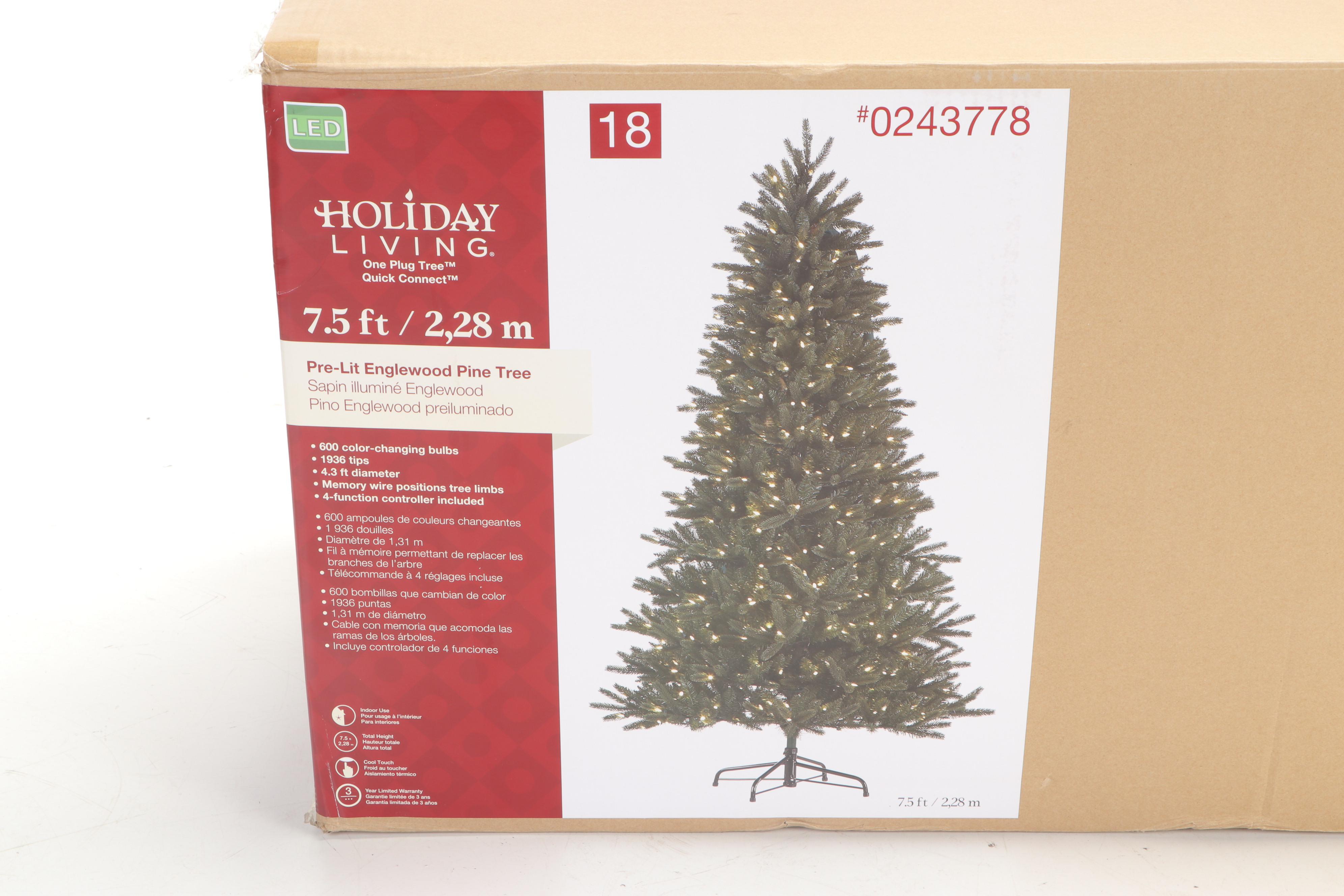 Holiday Living Pre-Lit 7.5' Artificial Christmas Tree