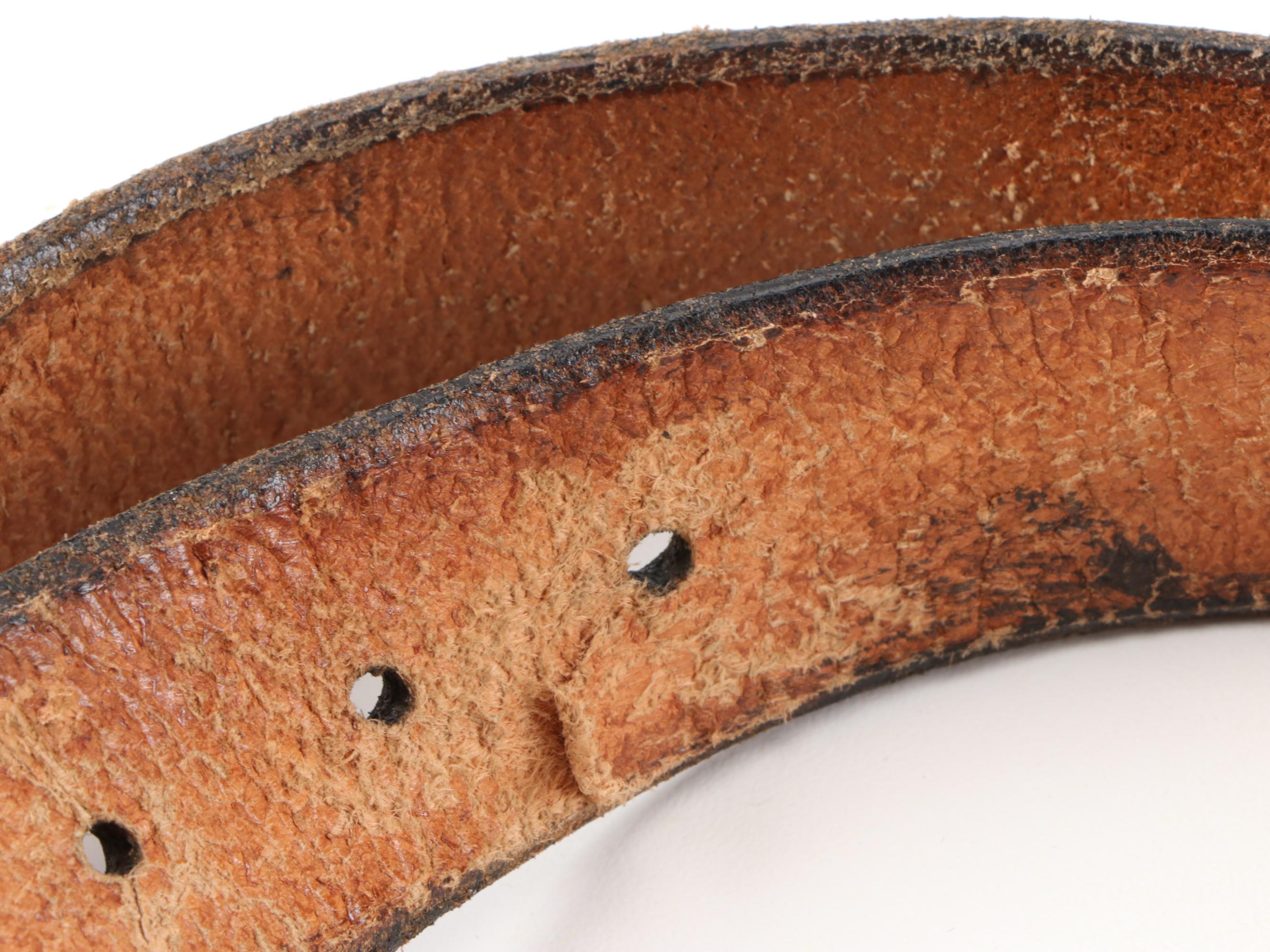 Siskiyou and Liberty Coin Tooled Black Leather Belt with Other Belts, Vintage