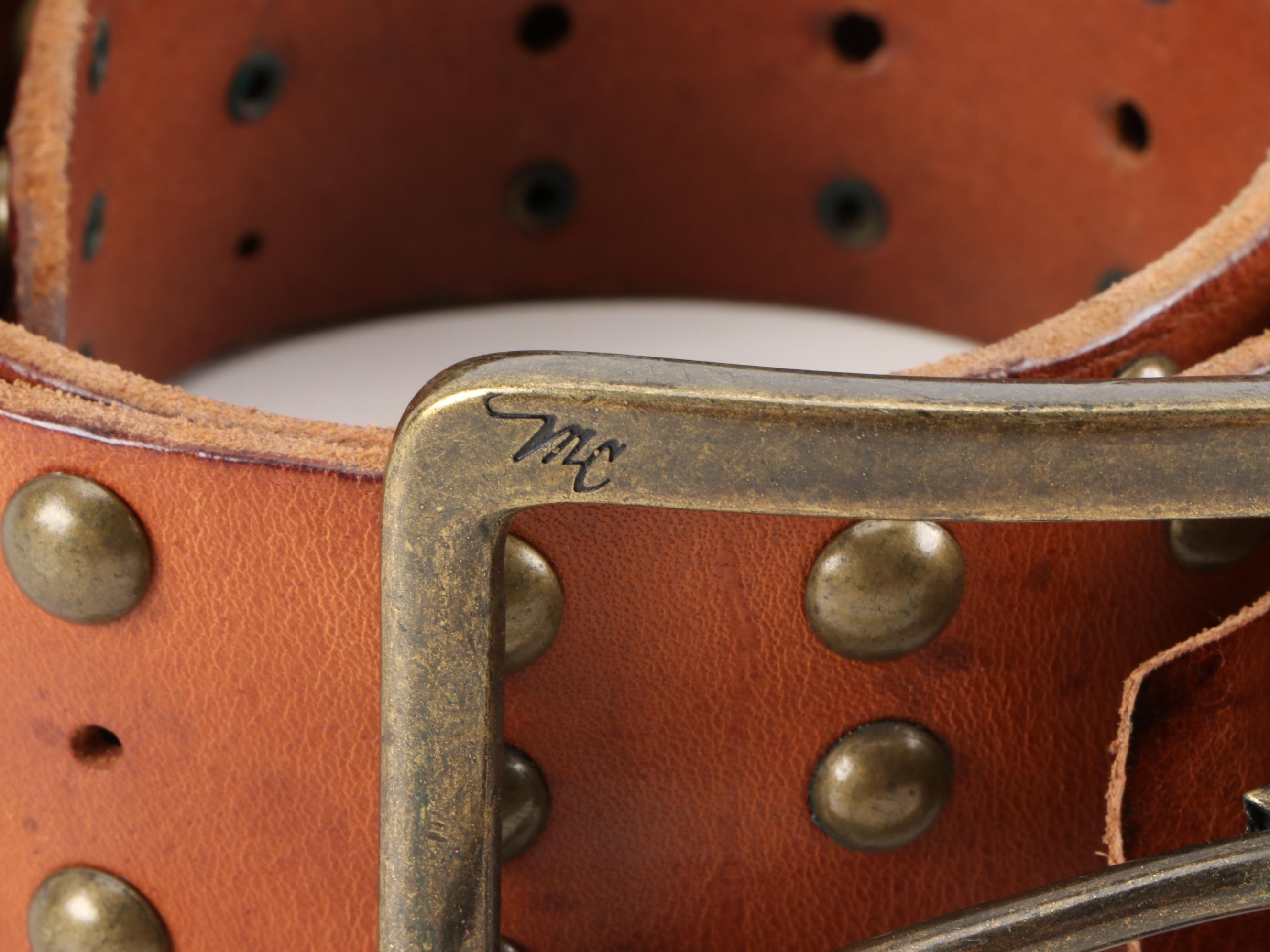 Siskiyou and Liberty Coin Tooled Black Leather Belt with Other Belts, Vintage