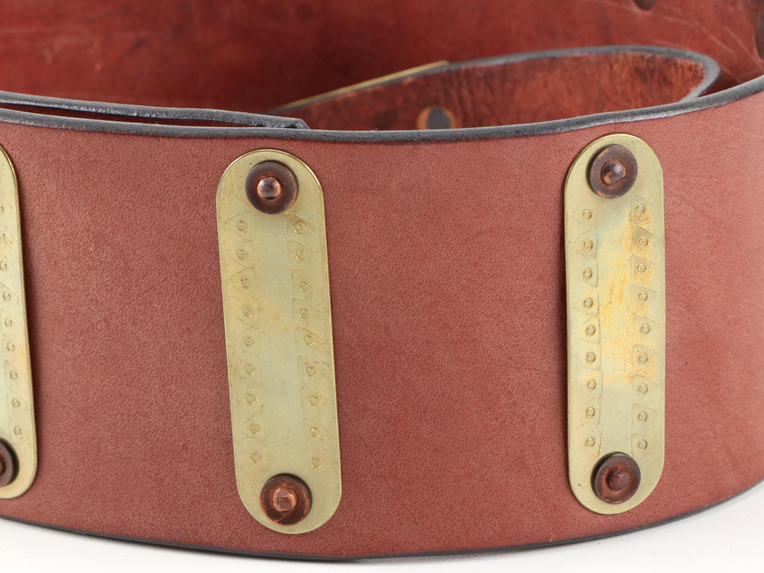 Siskiyou and Liberty Coin Tooled Black Leather Belt with Other Belts, Vintage