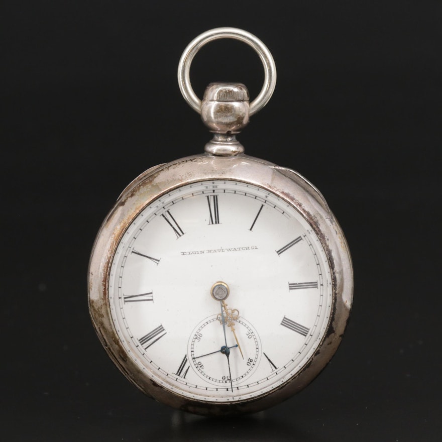 1883 Elgin National Watch Co. Coin Silver Pocket Watch