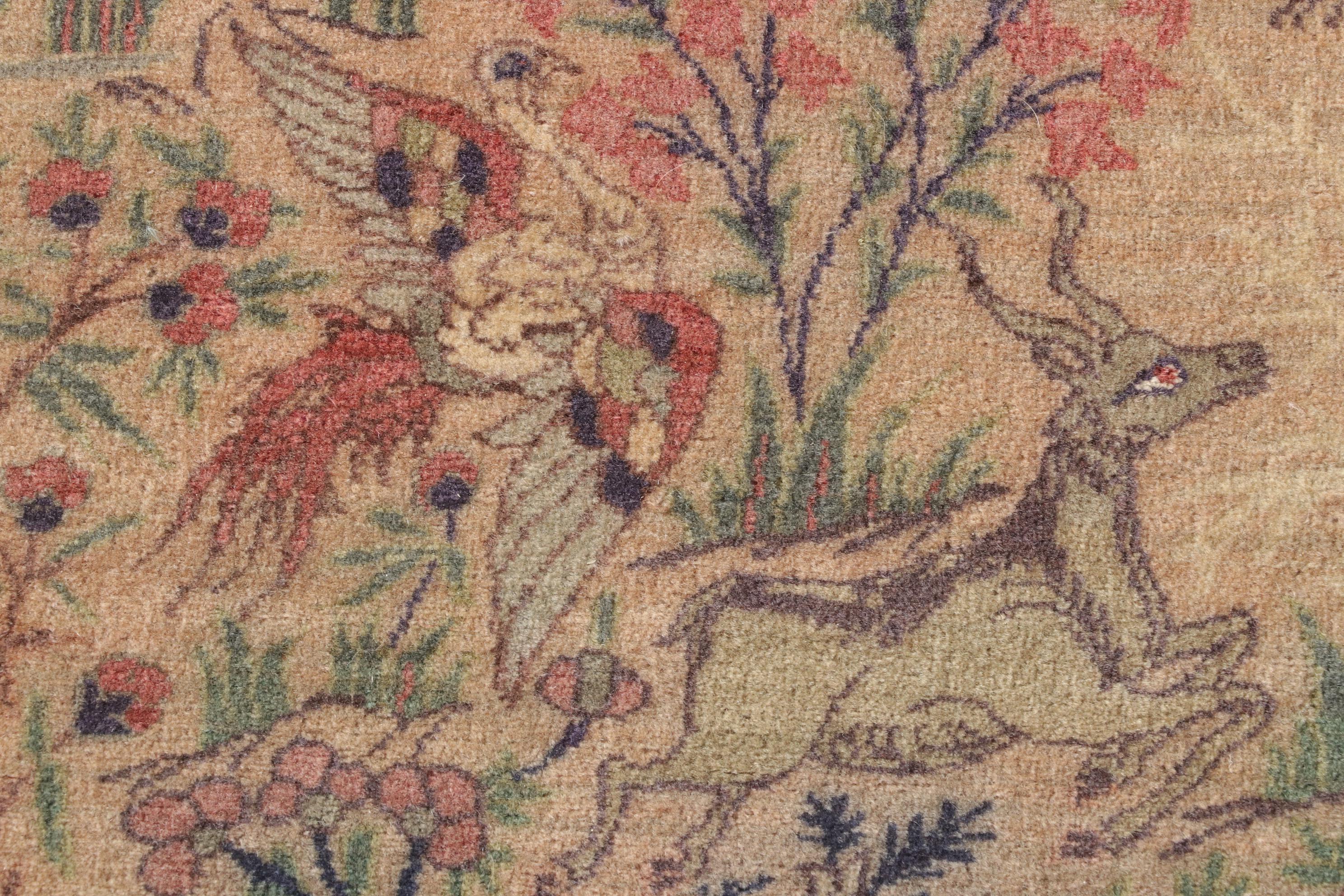 5'7 x 8'11 Hand-Knotted Persian Tabriz Pictorial Wool Rug