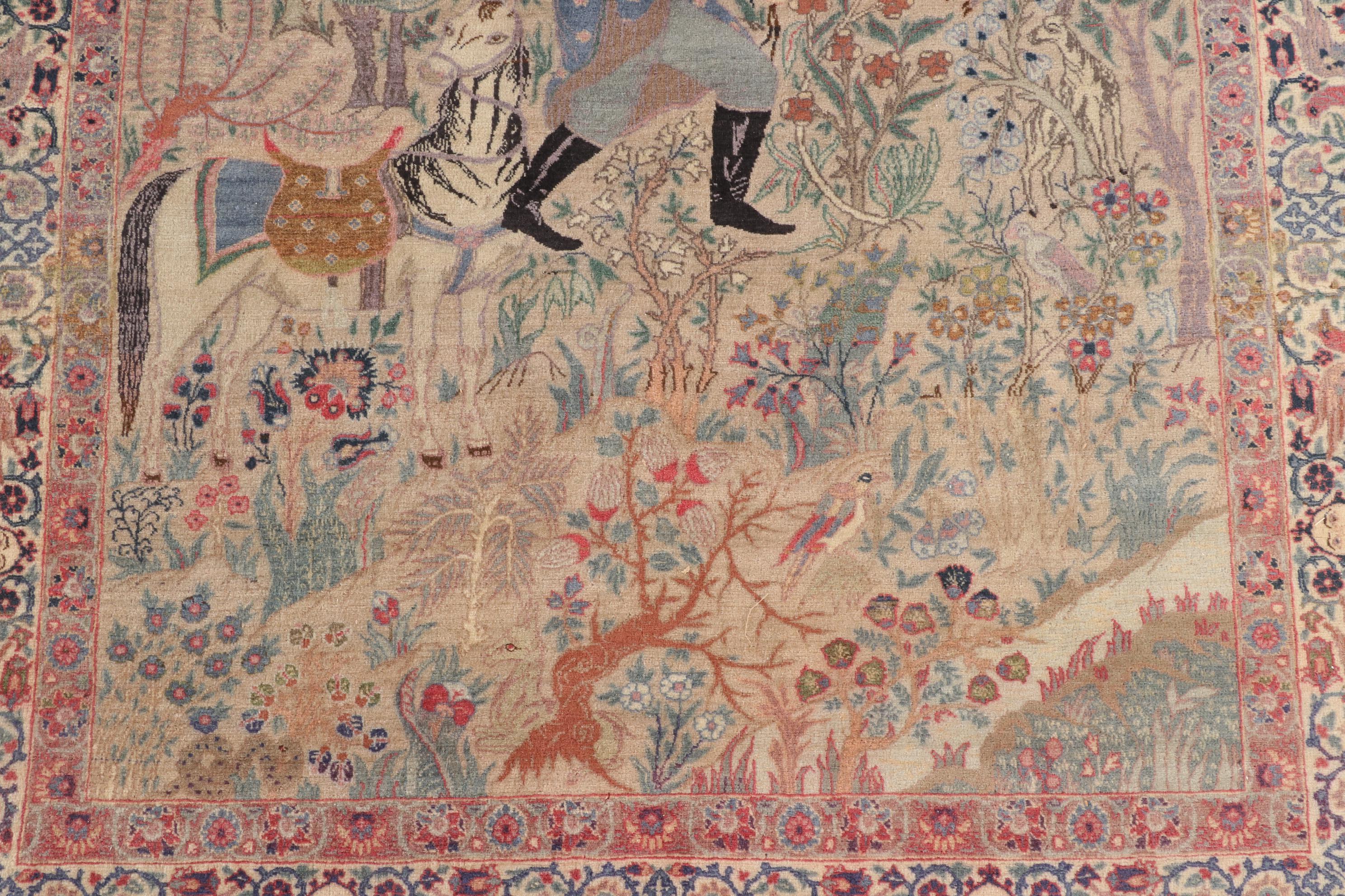 5'7 x 8'11 Hand-Knotted Persian Tabriz Pictorial Wool Rug