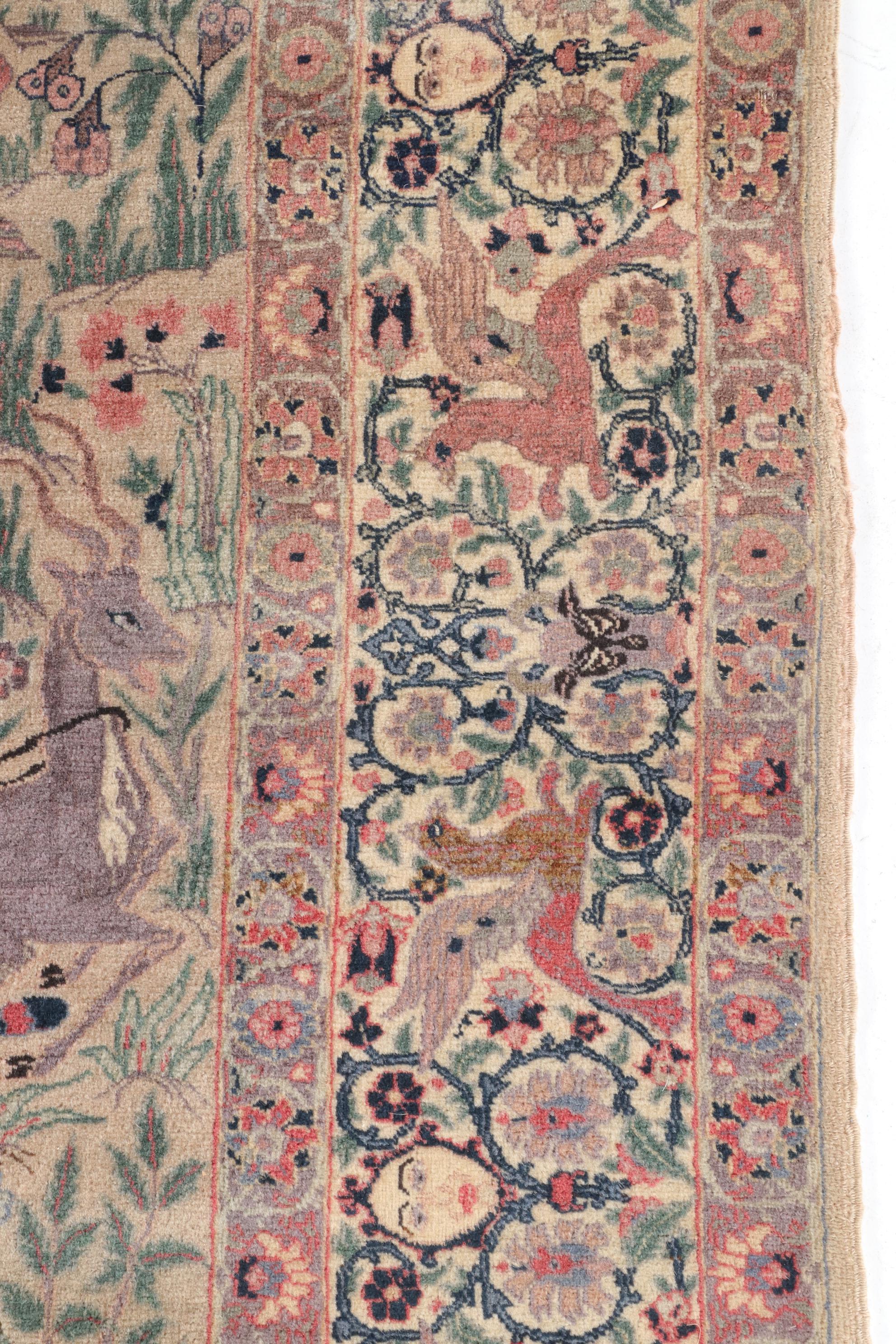 5'7 x 8'11 Hand-Knotted Persian Tabriz Pictorial Wool Rug