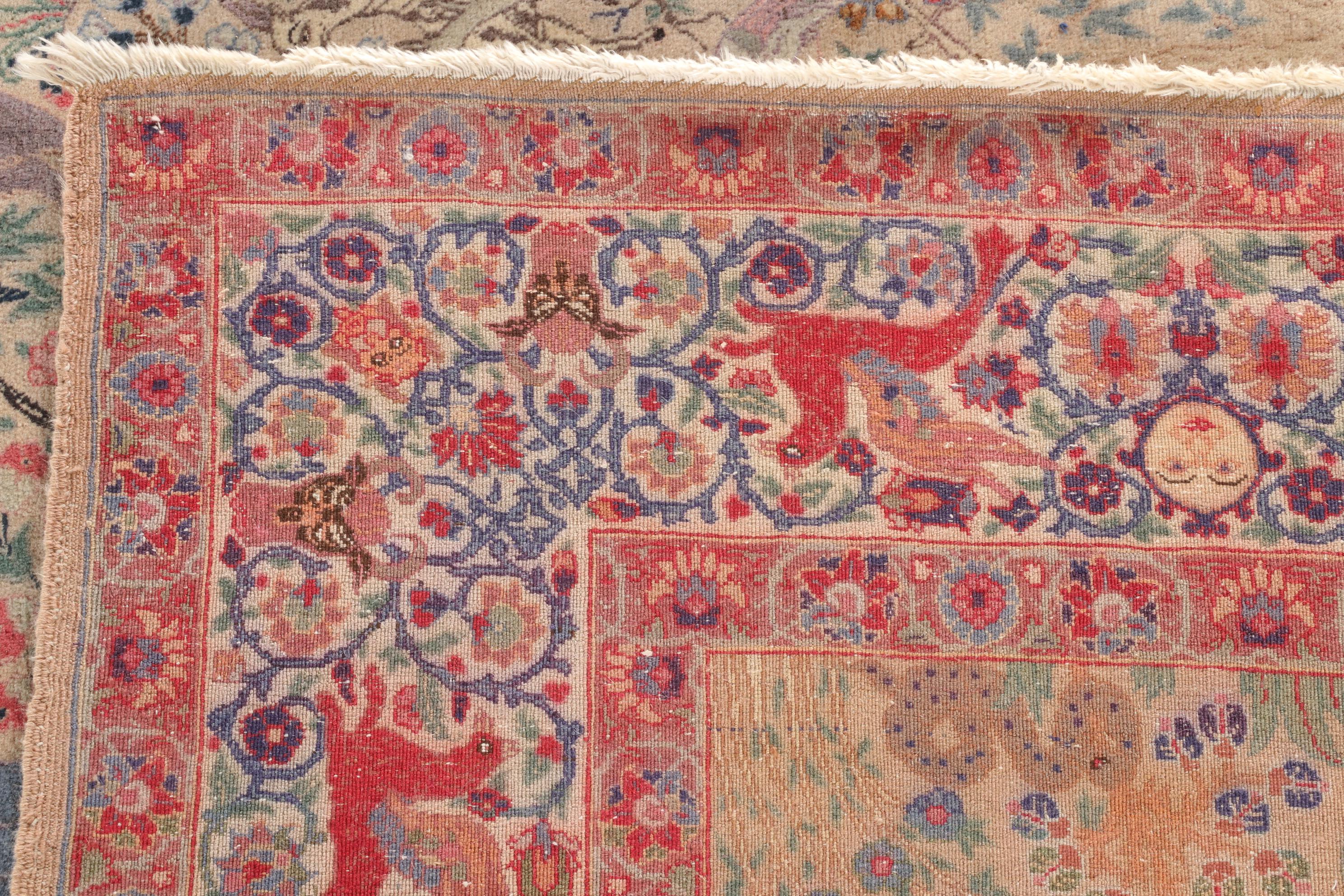 5'7 x 8'11 Hand-Knotted Persian Tabriz Pictorial Wool Rug