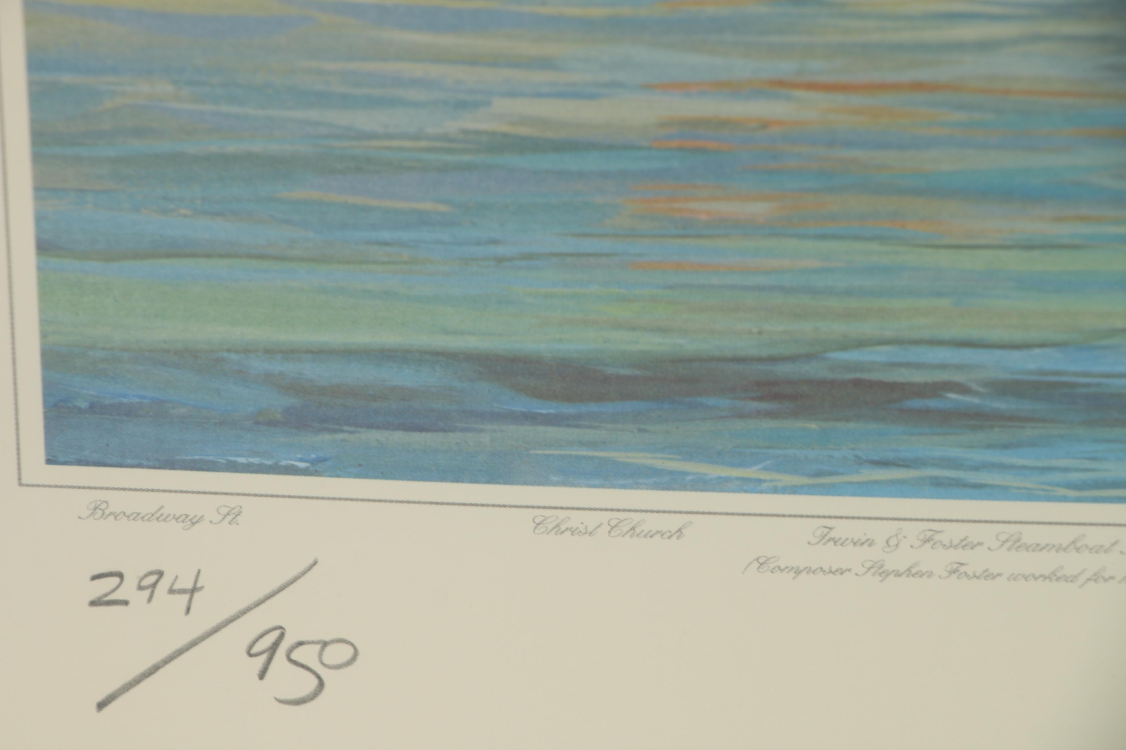 Michael Blaser Offset Lithograph "The Public Landing: Cincinnati, 1850"