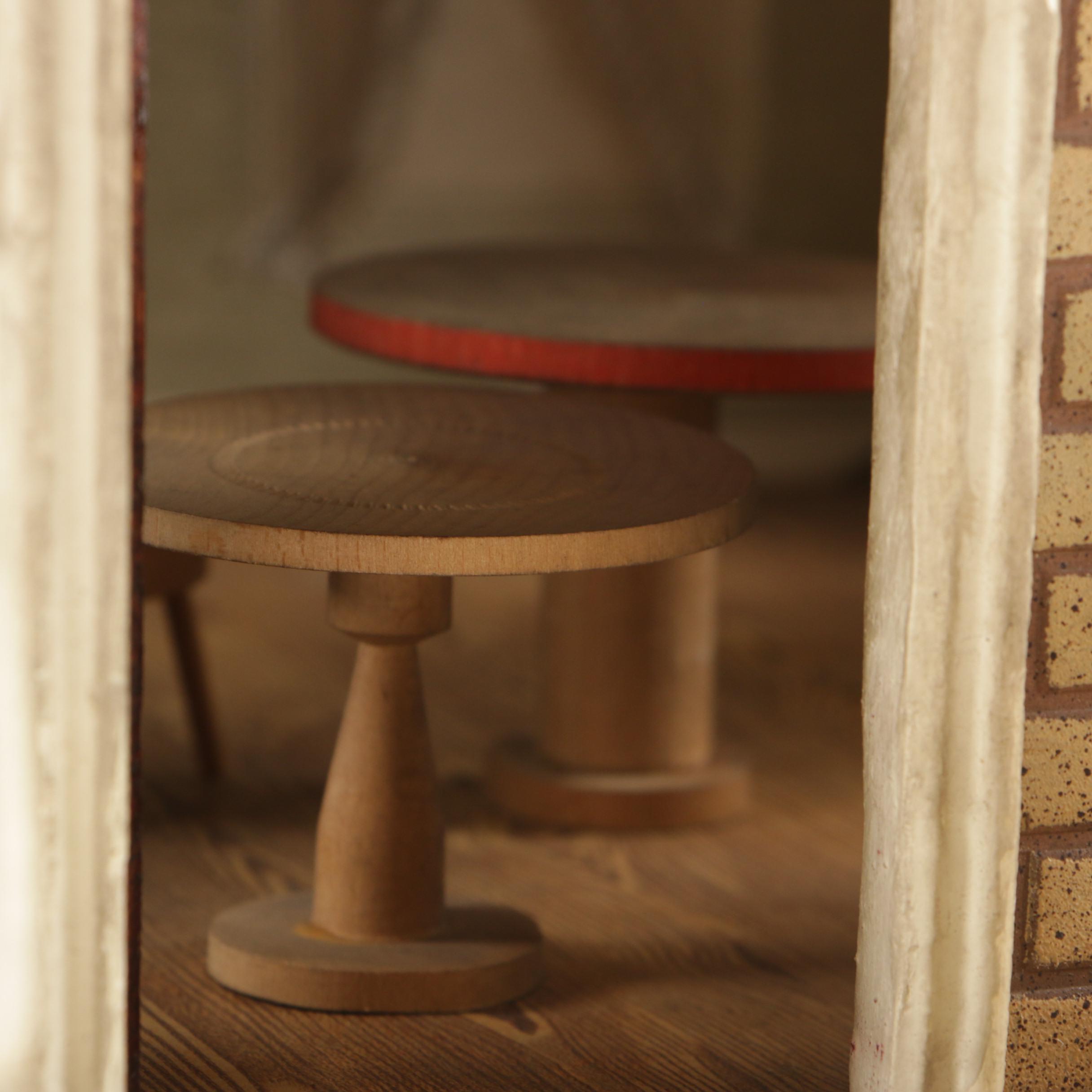 Schoenhut Bungalow Style Toy House with Furniture and Chickens, 1920s