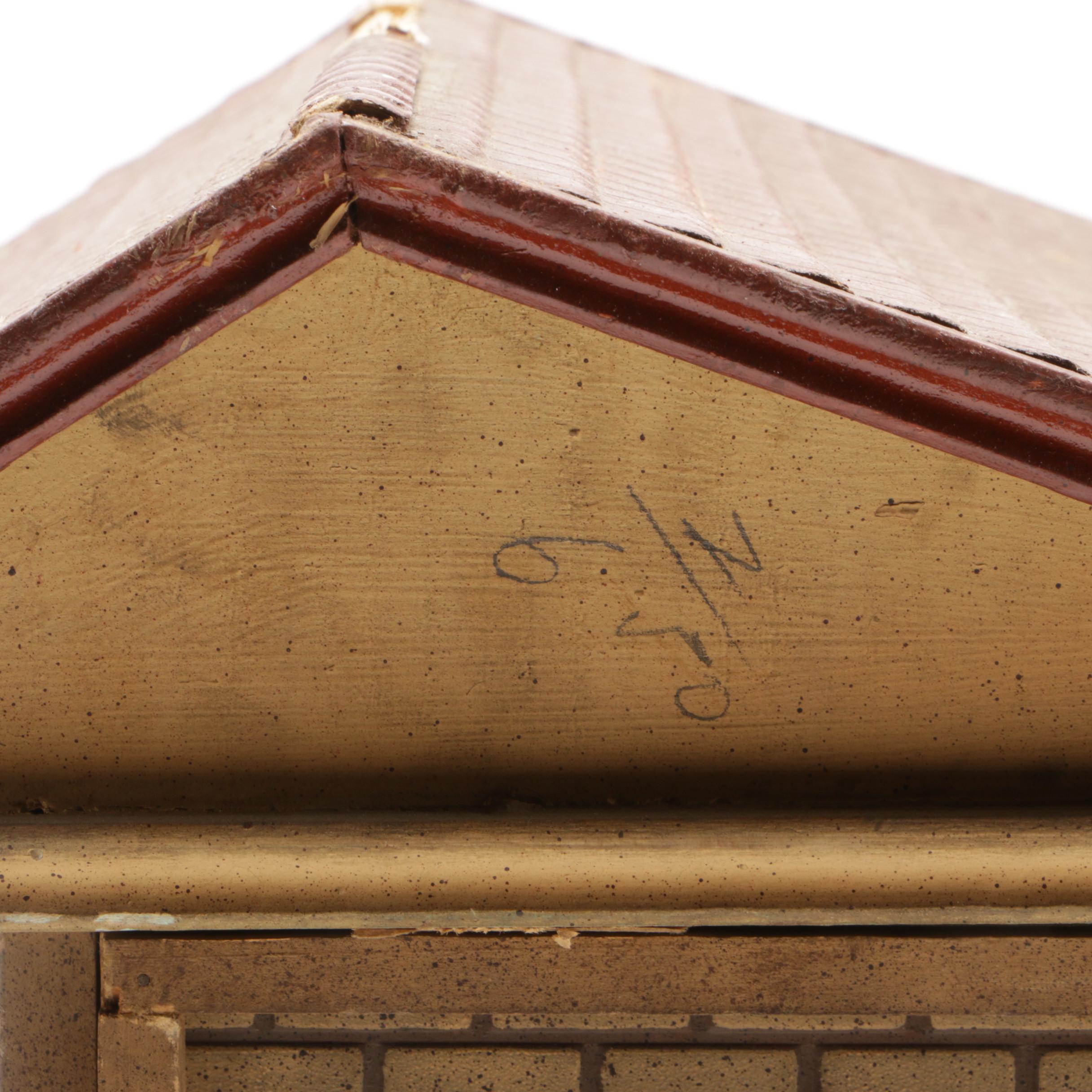 Schoenhut Bungalow Style Toy House with Furniture and Chickens, 1920s
