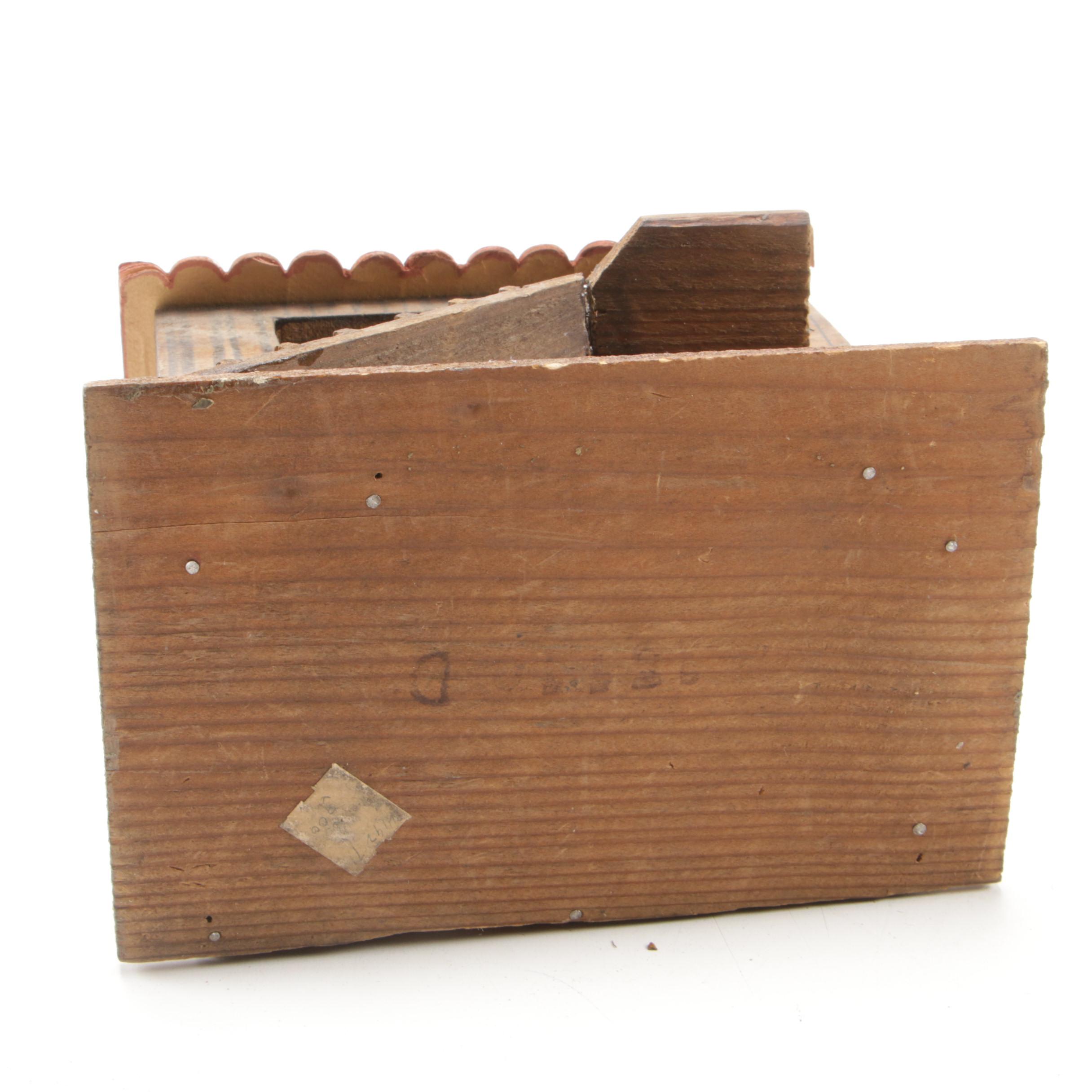 Schoenhut Bungalow Style Toy House with Furniture and Chickens, 1920s