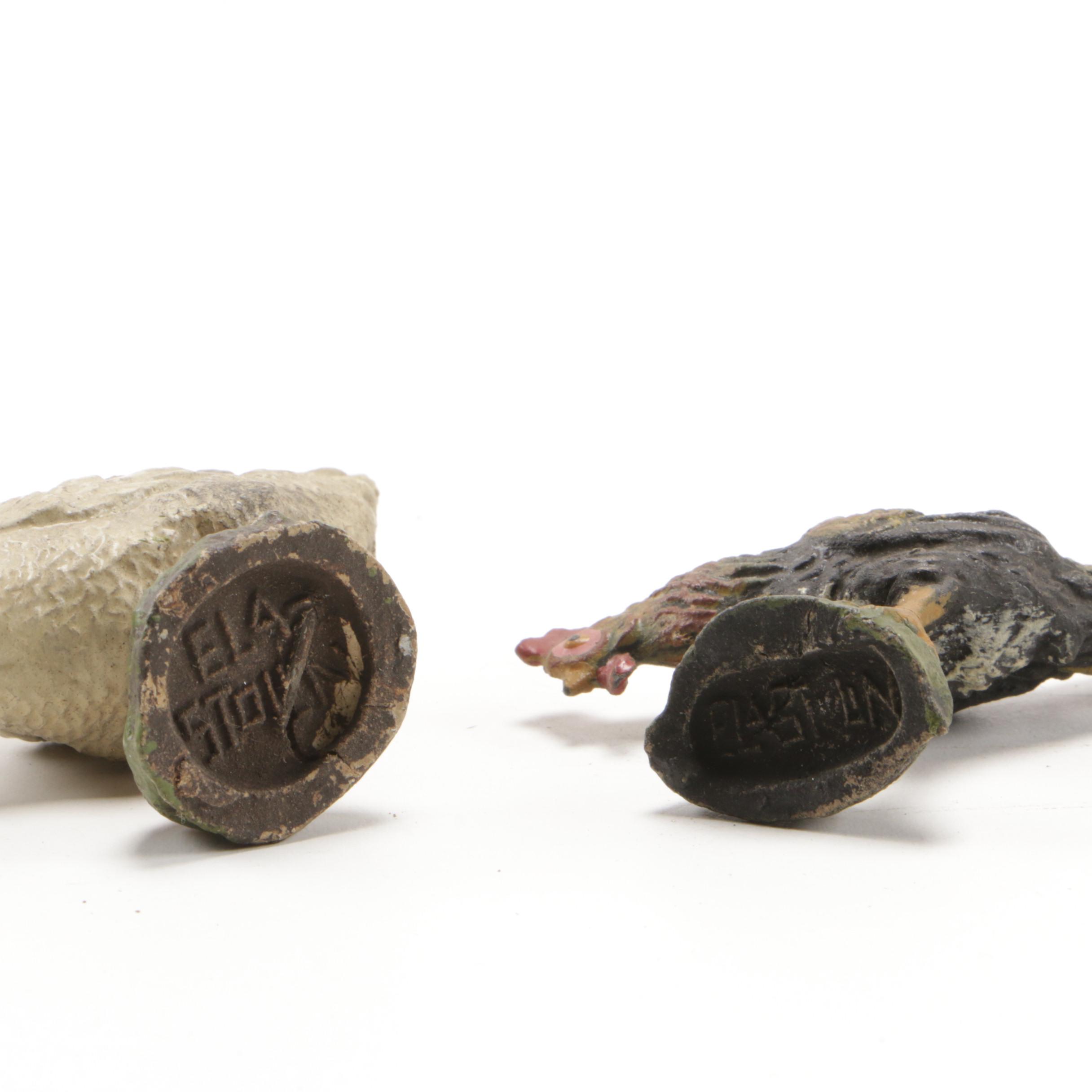 Schoenhut Bungalow Style Toy House with Furniture and Chickens, 1920s