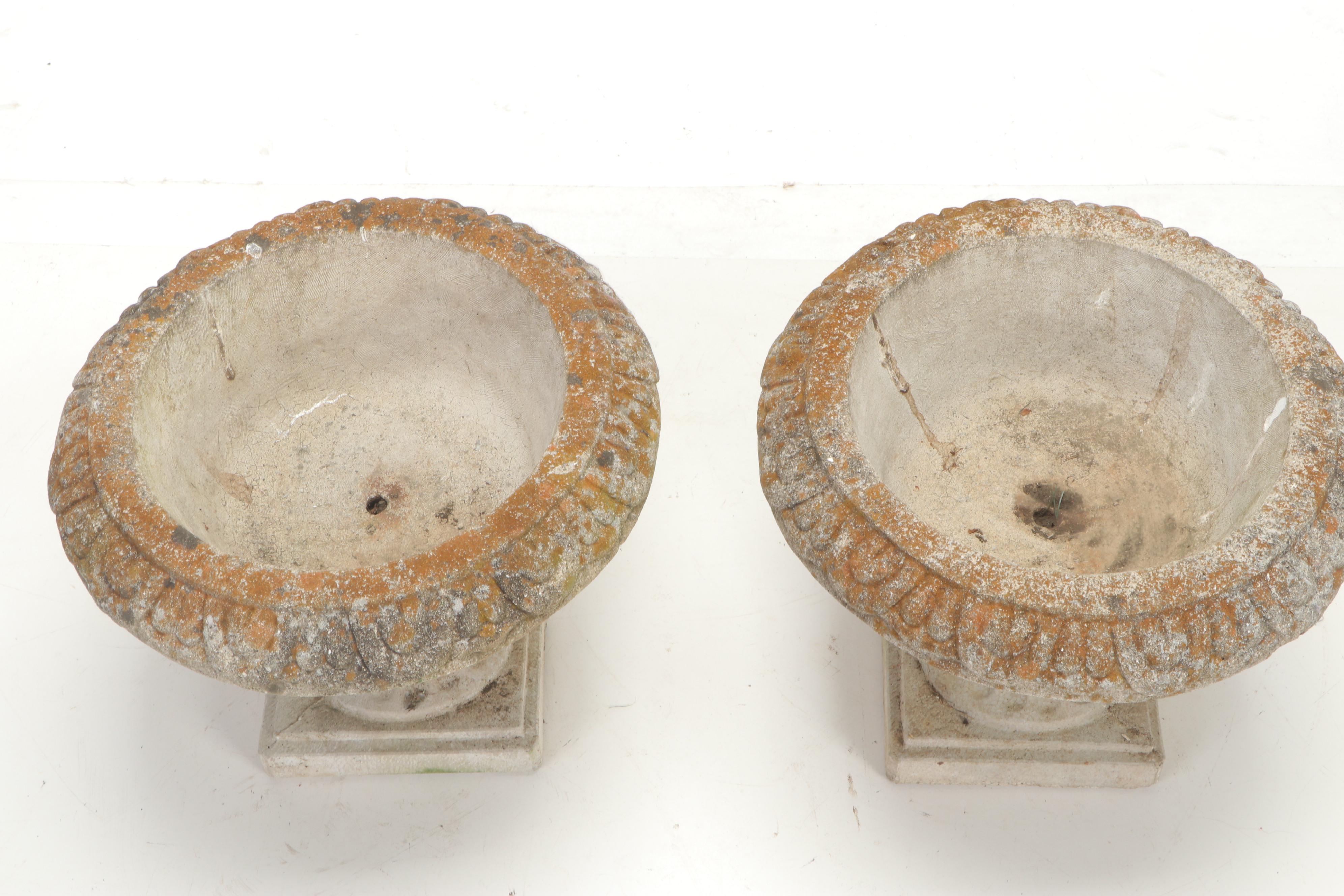 Molded Concrete Garden Urns