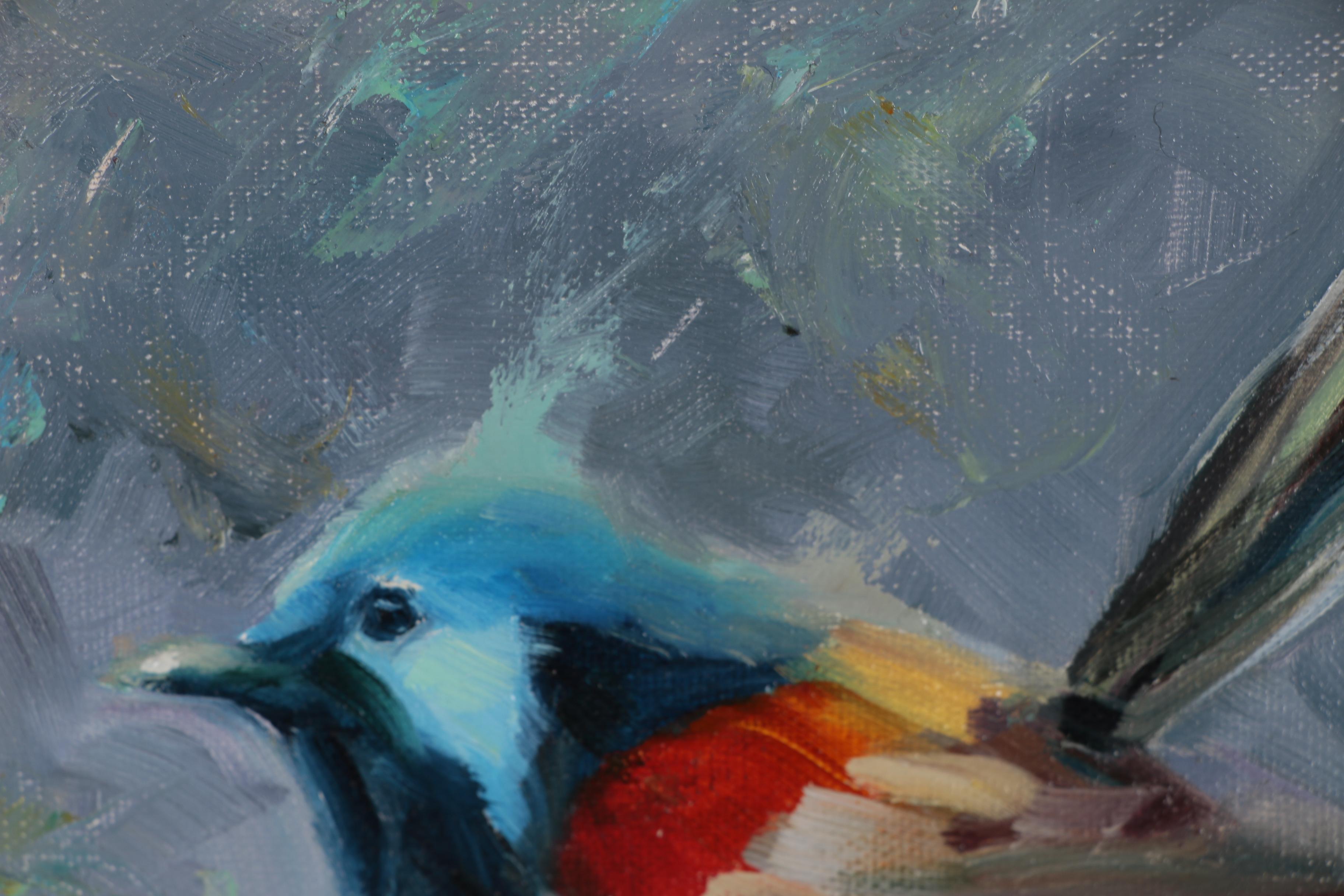 J.G. Oil Painting of a Bird