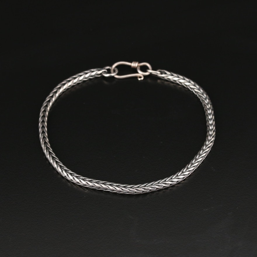 Sterling Silver Foxtail Chain Bracelet