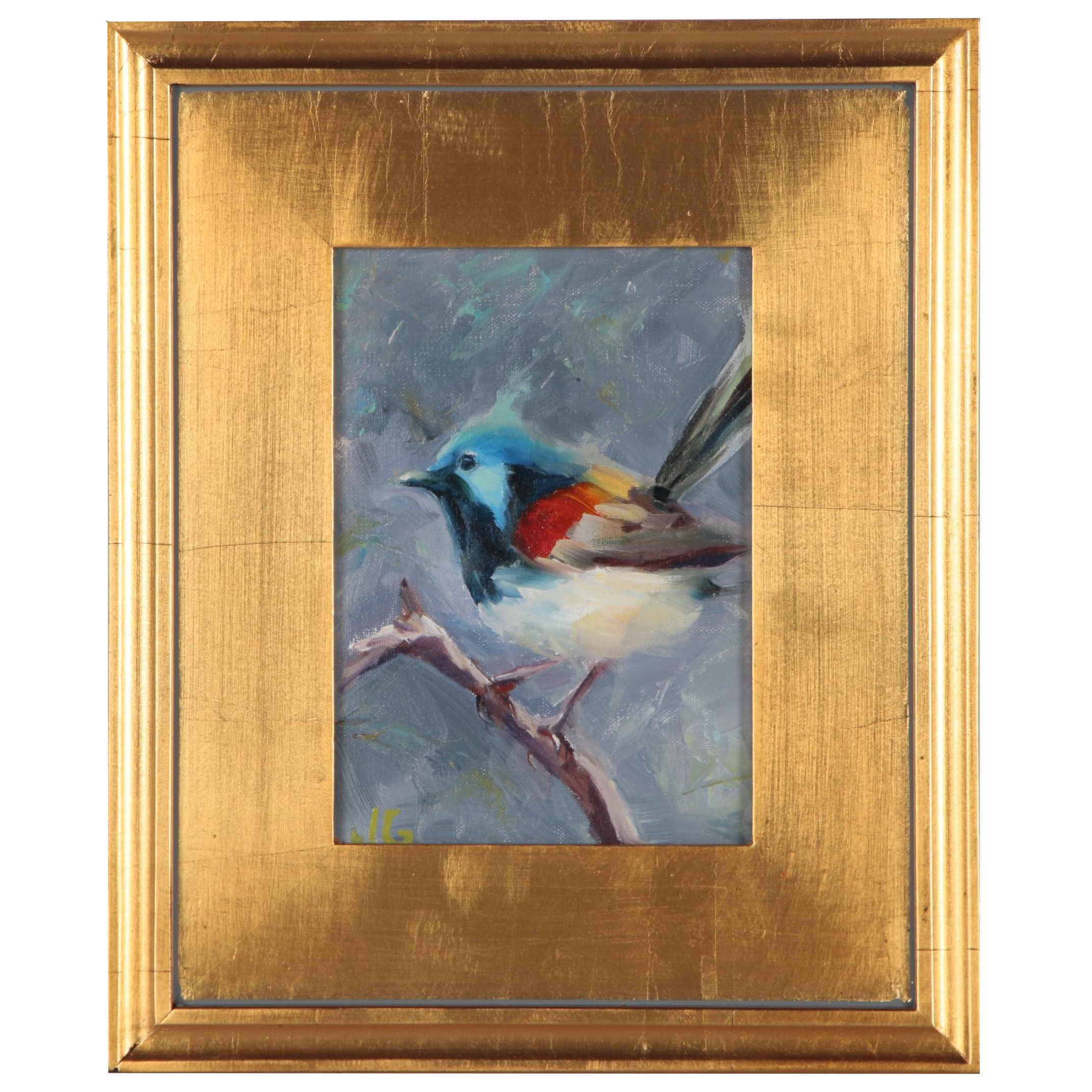 J.G. Oil Painting of a Bird
