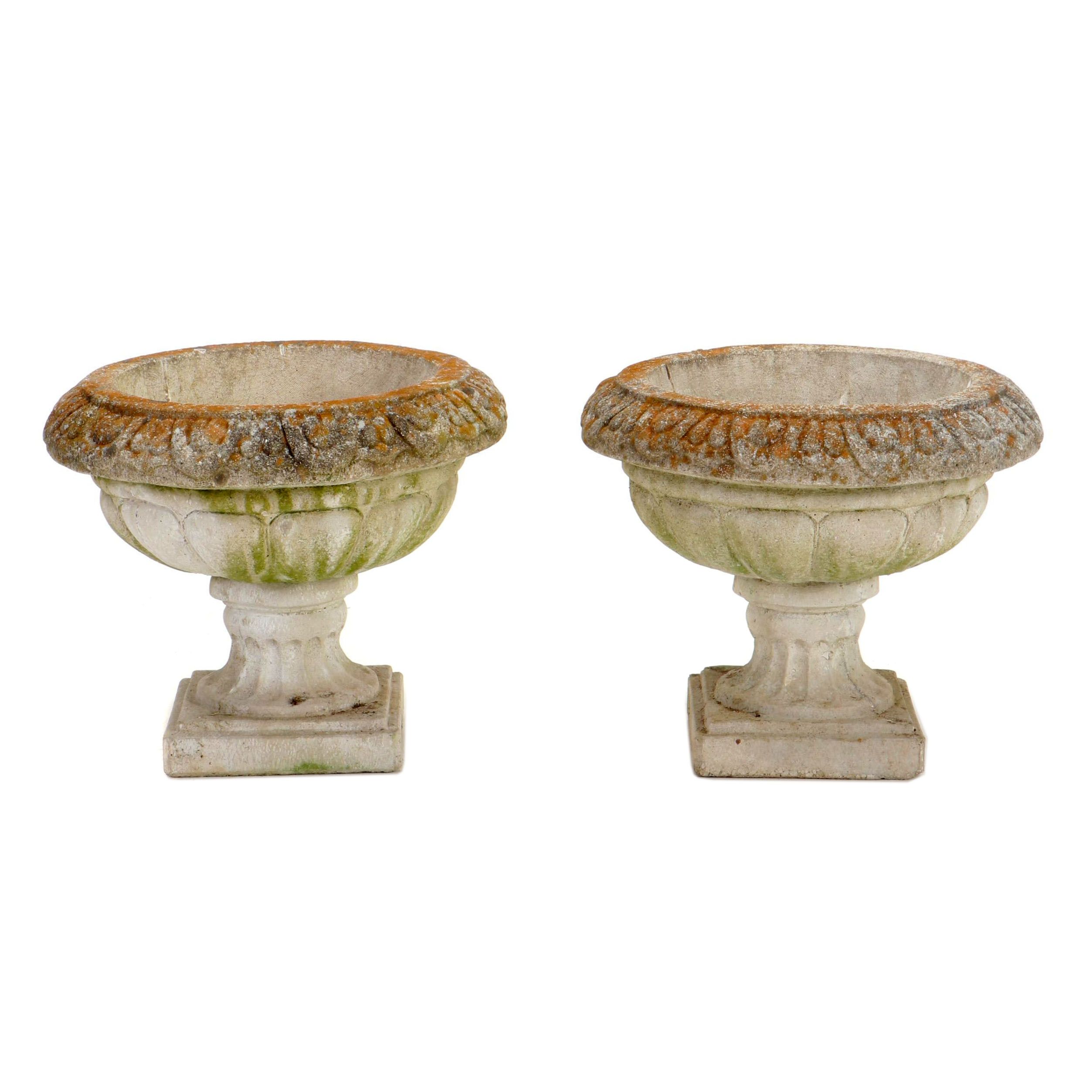 Molded Concrete Garden Urns