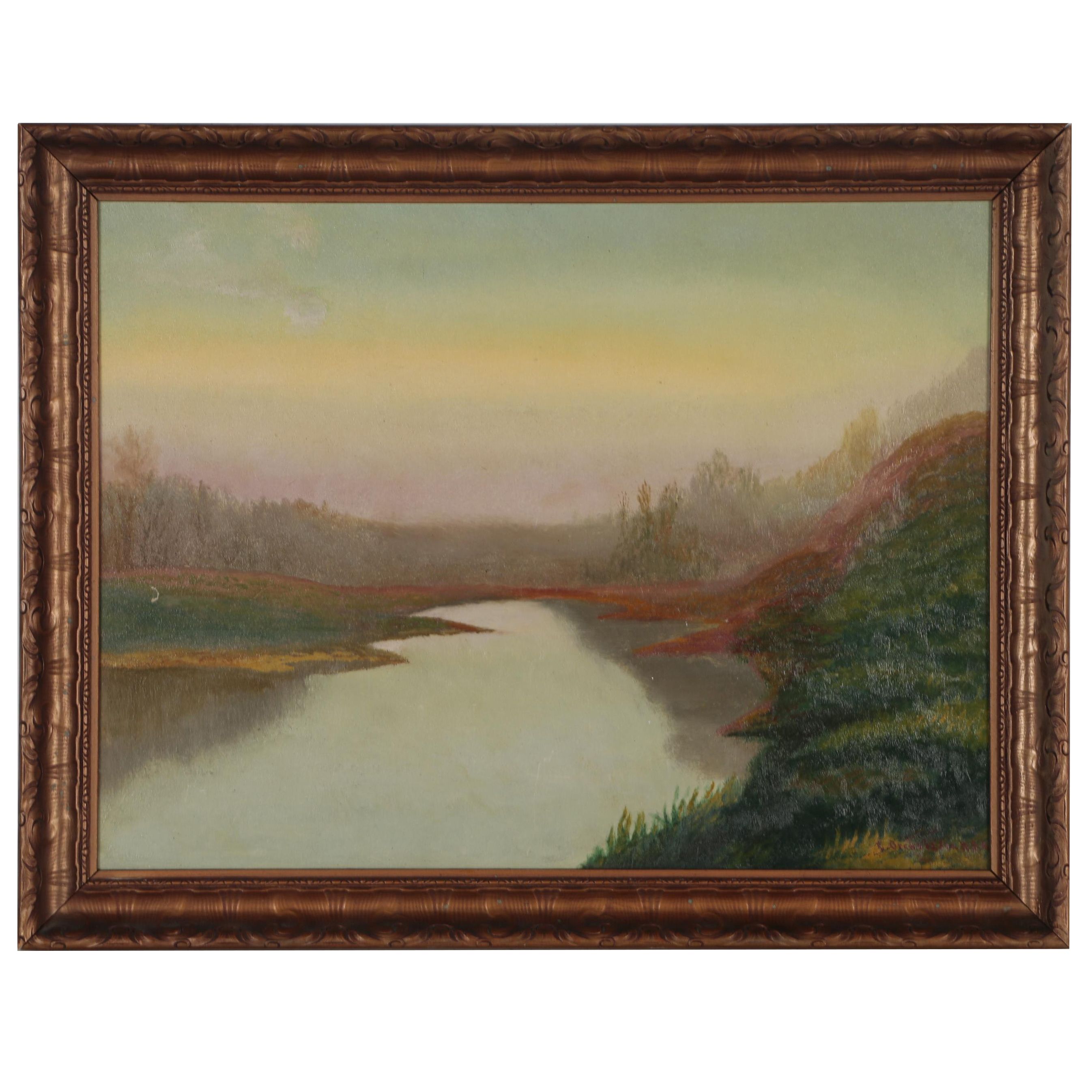 Charles Orchardson Landscape Oil Painting, Early 20th Century