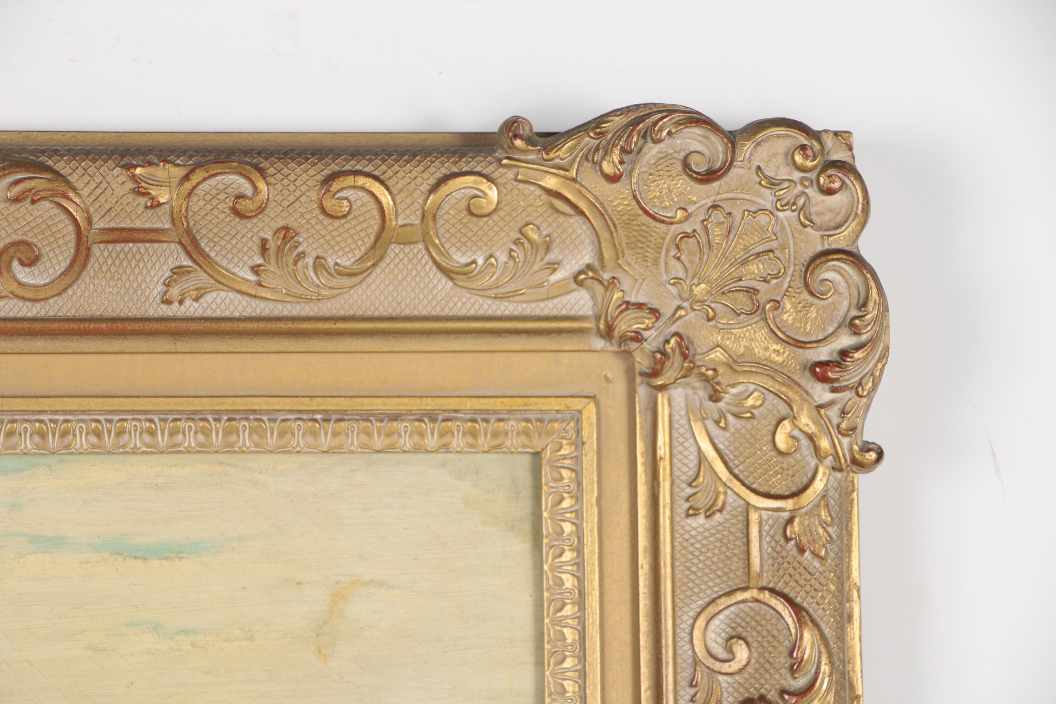 Monumental Seaside Genre Scene Oil Painting