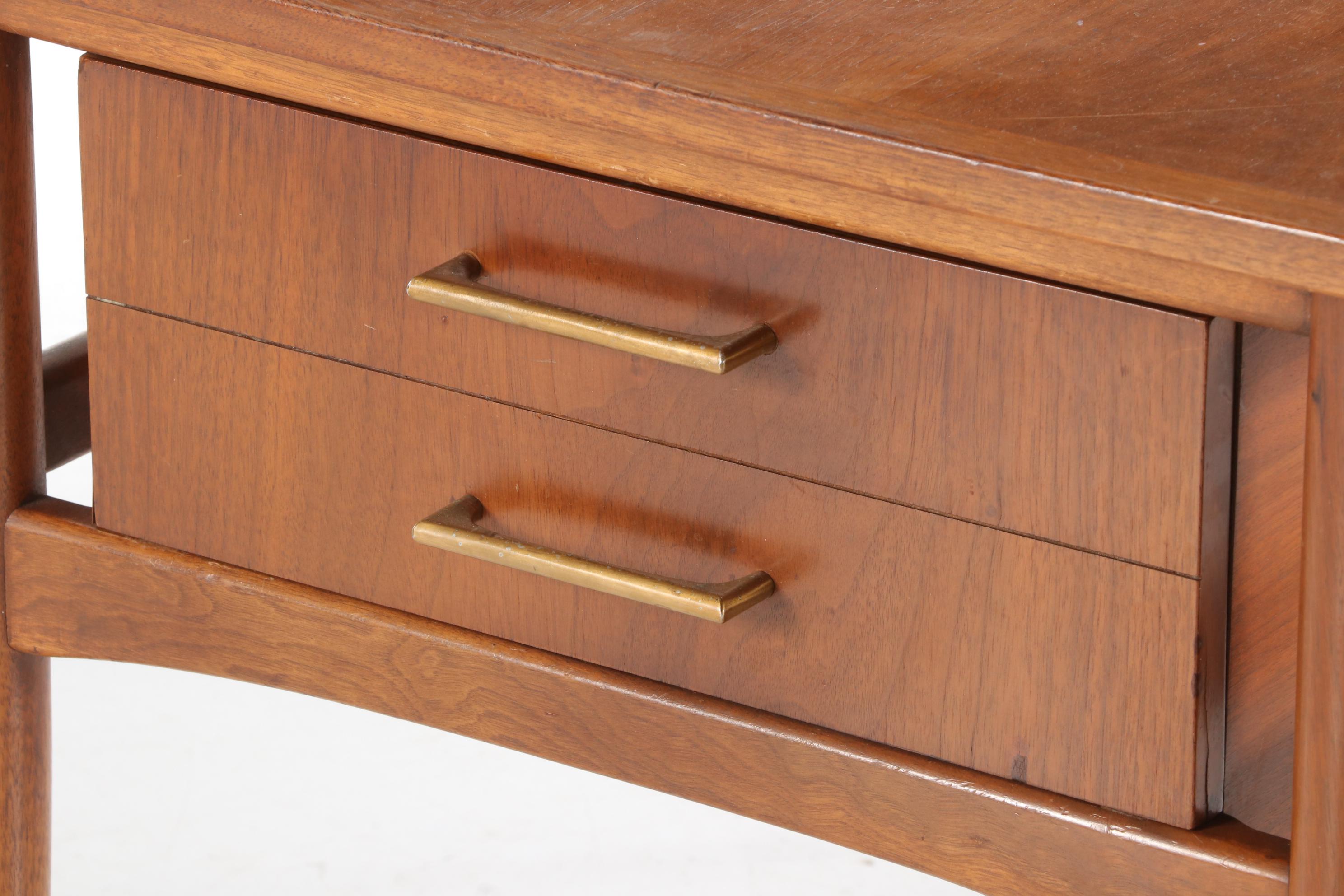 Pair of Hekman Mid Century Modern Walnut Side Tables
