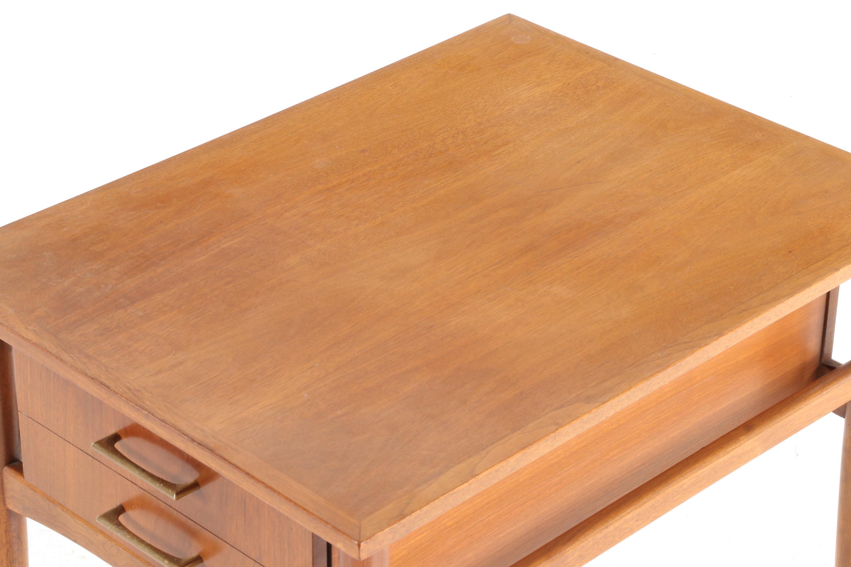 Pair of Hekman Mid Century Modern Walnut Side Tables