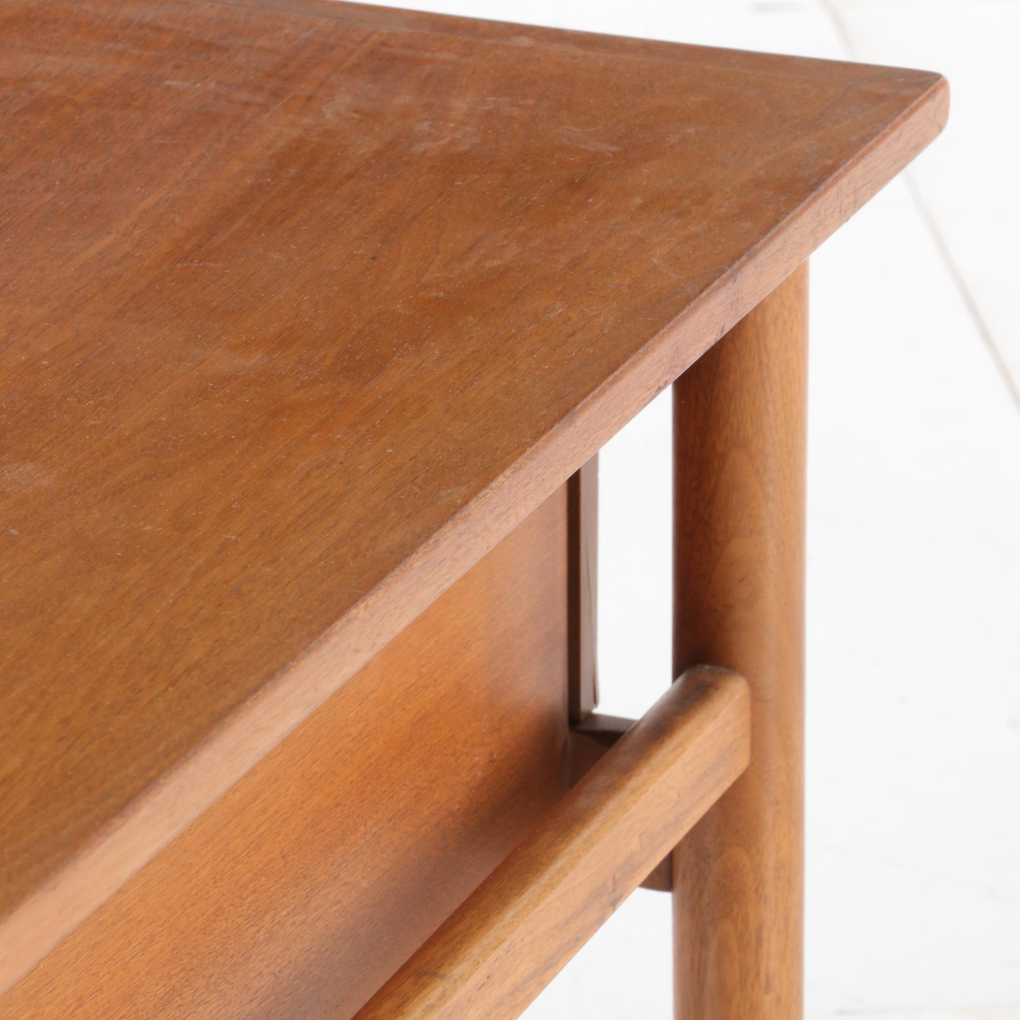 Pair of Hekman Mid Century Modern Walnut Side Tables