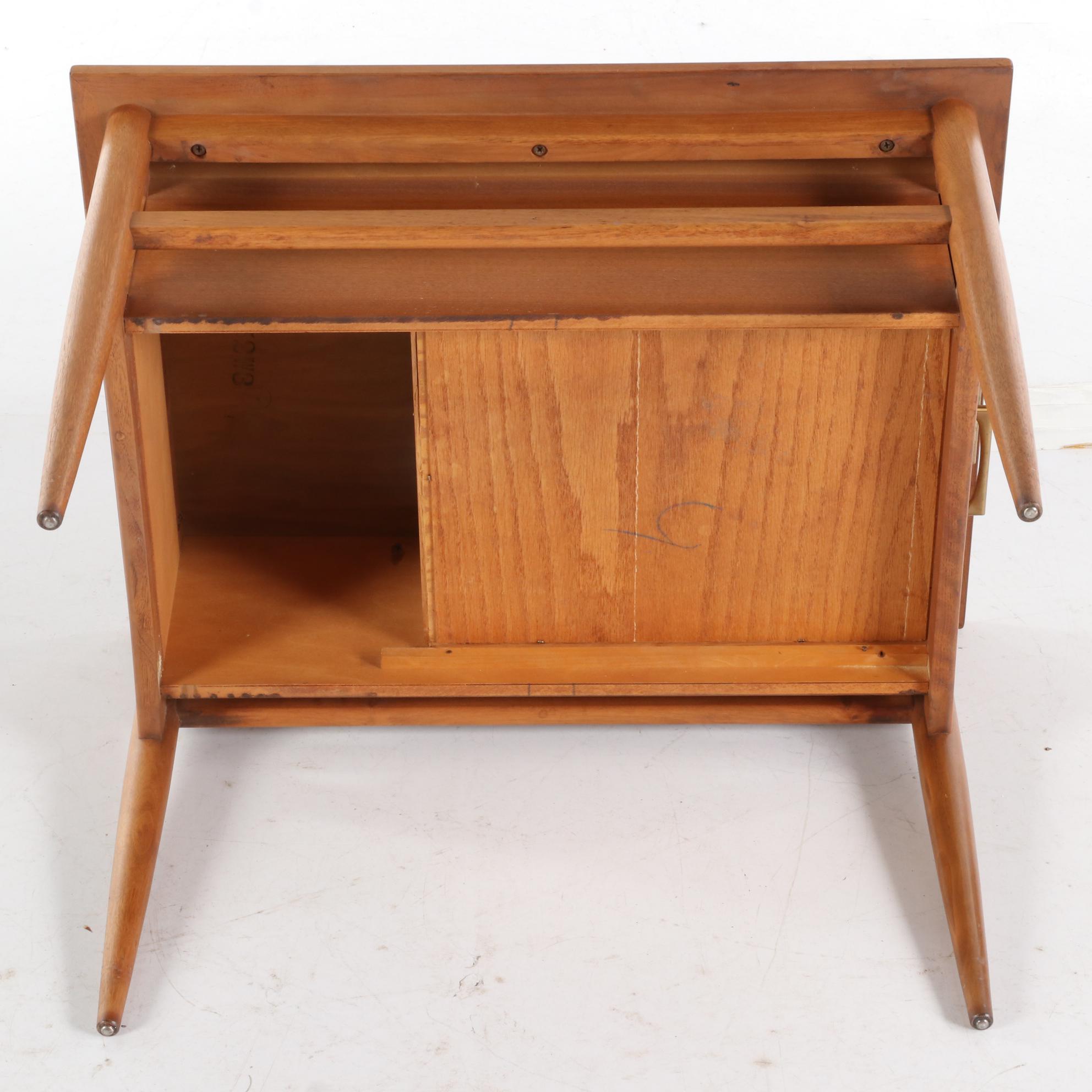 Pair of Hekman Mid Century Modern Walnut Side Tables