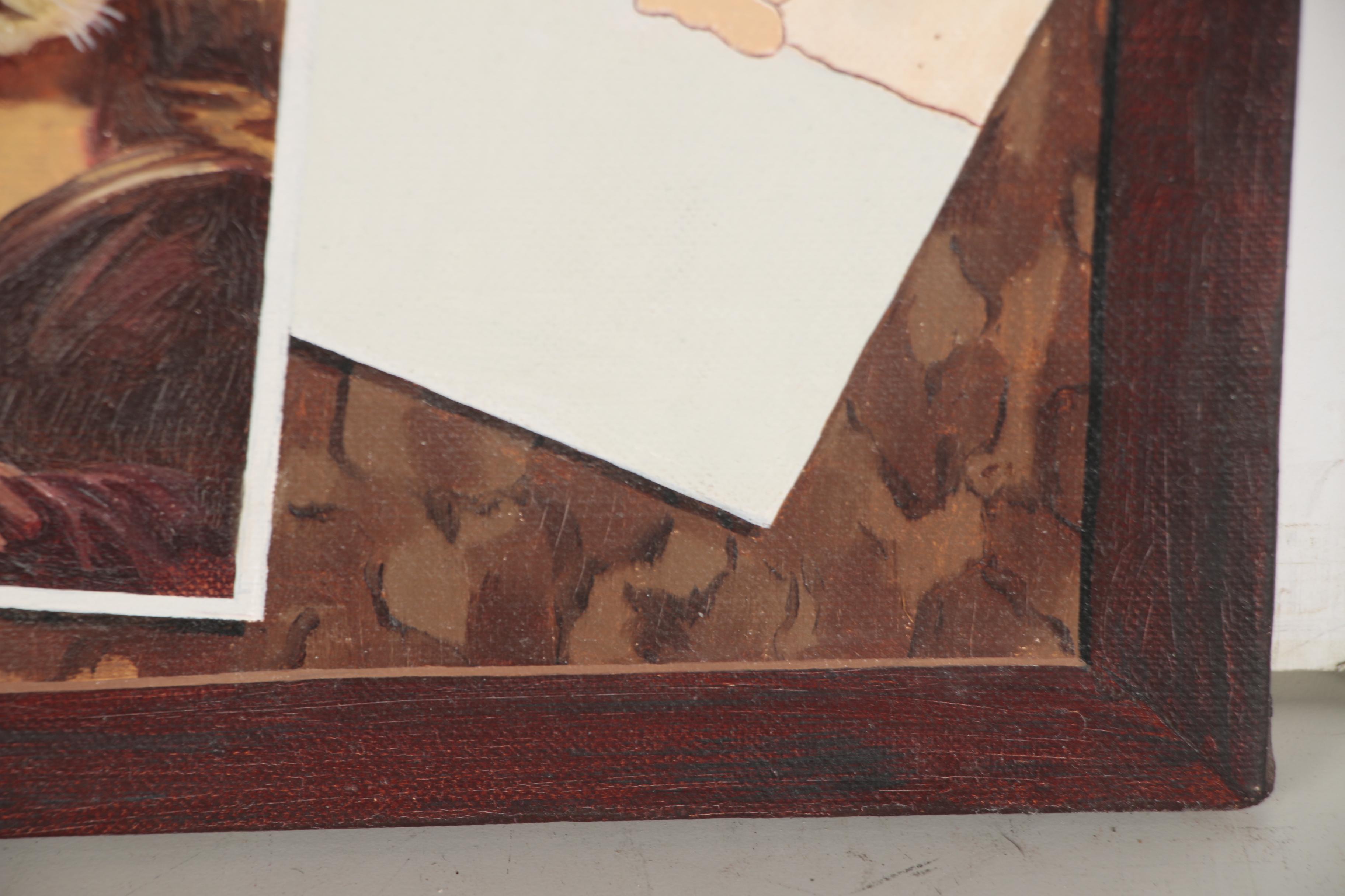 Mary Louise Schrodt Trompe-l'œil Oil Painting of a Corkboard, circa 1980