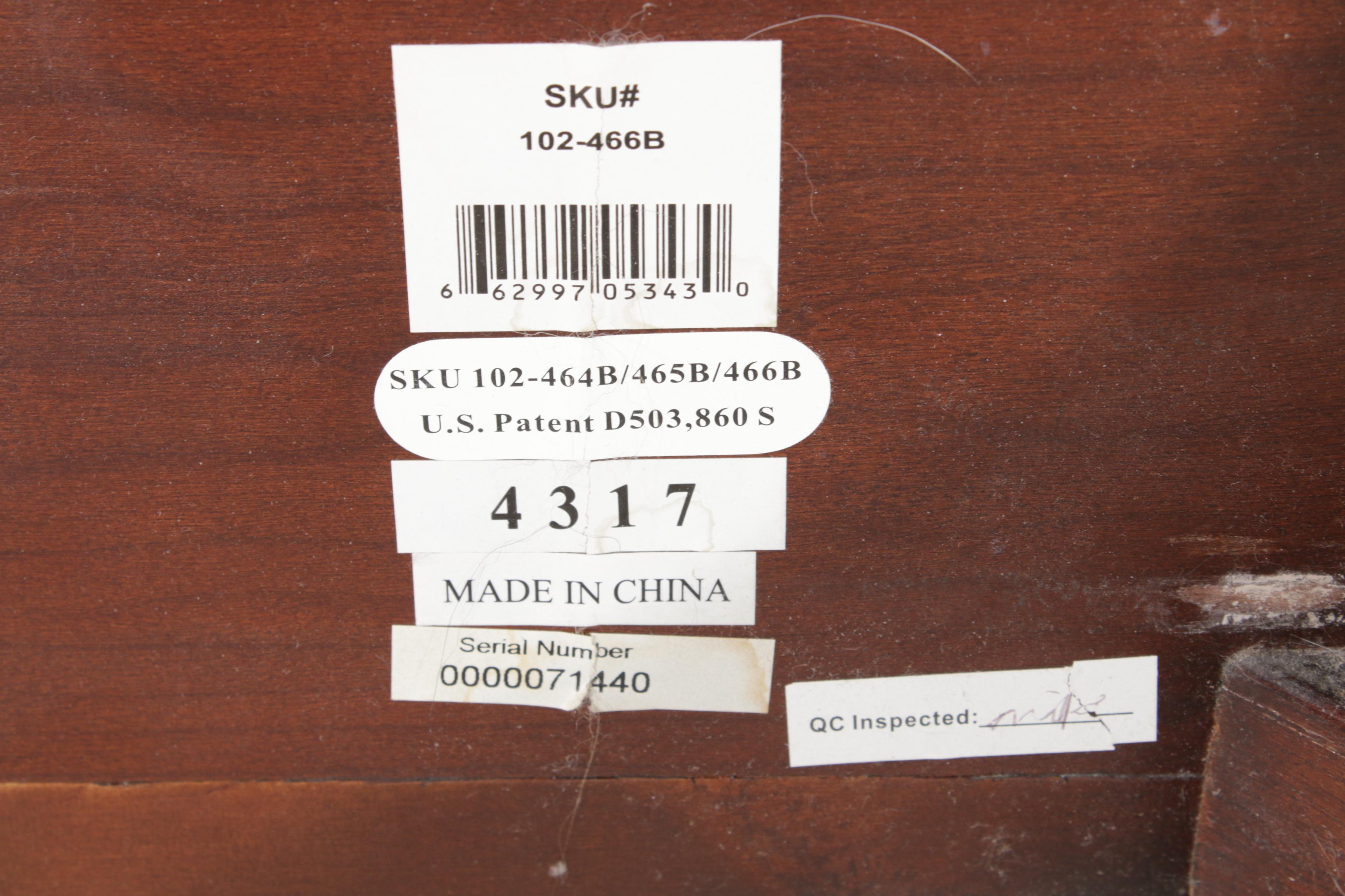 Contemporary King Size Mahogany-Stained Wood Bed Frame