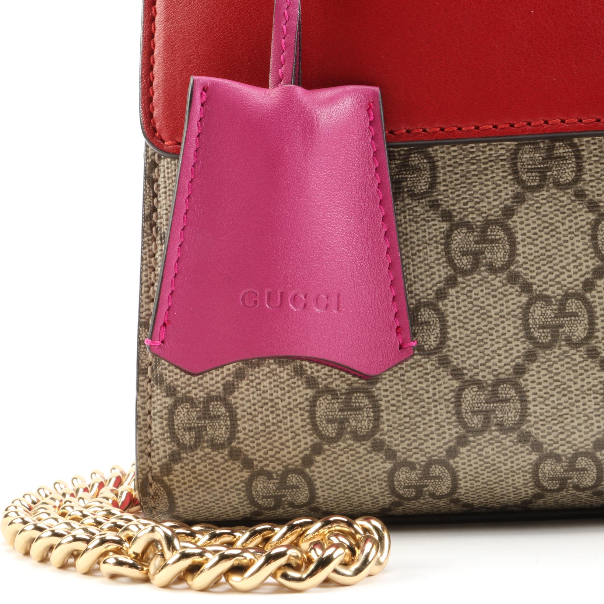 Gucci GG Supreme Canvas and Leather Medium Padlock Shoulder Bag