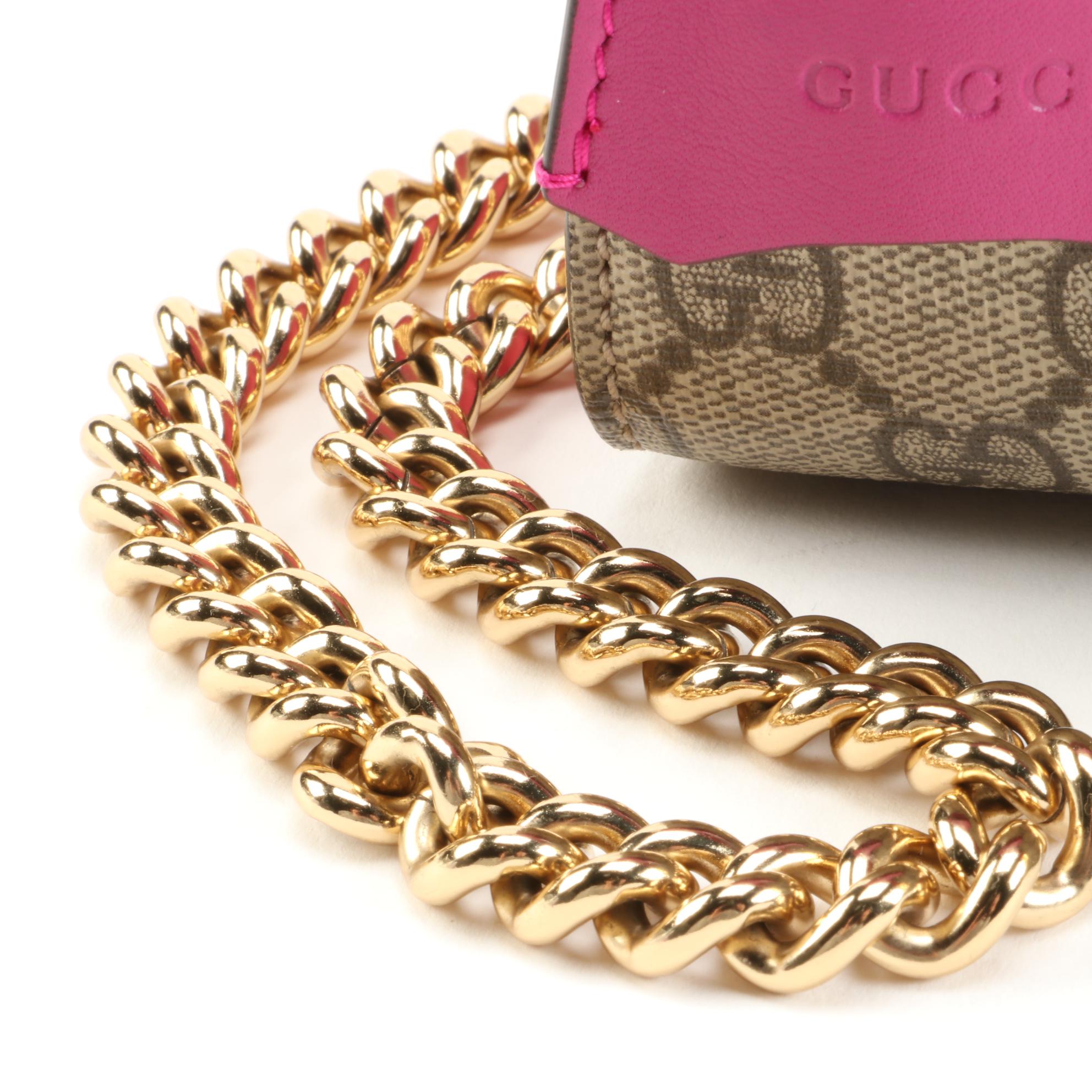 Gucci GG Supreme Canvas and Leather Medium Padlock Shoulder Bag