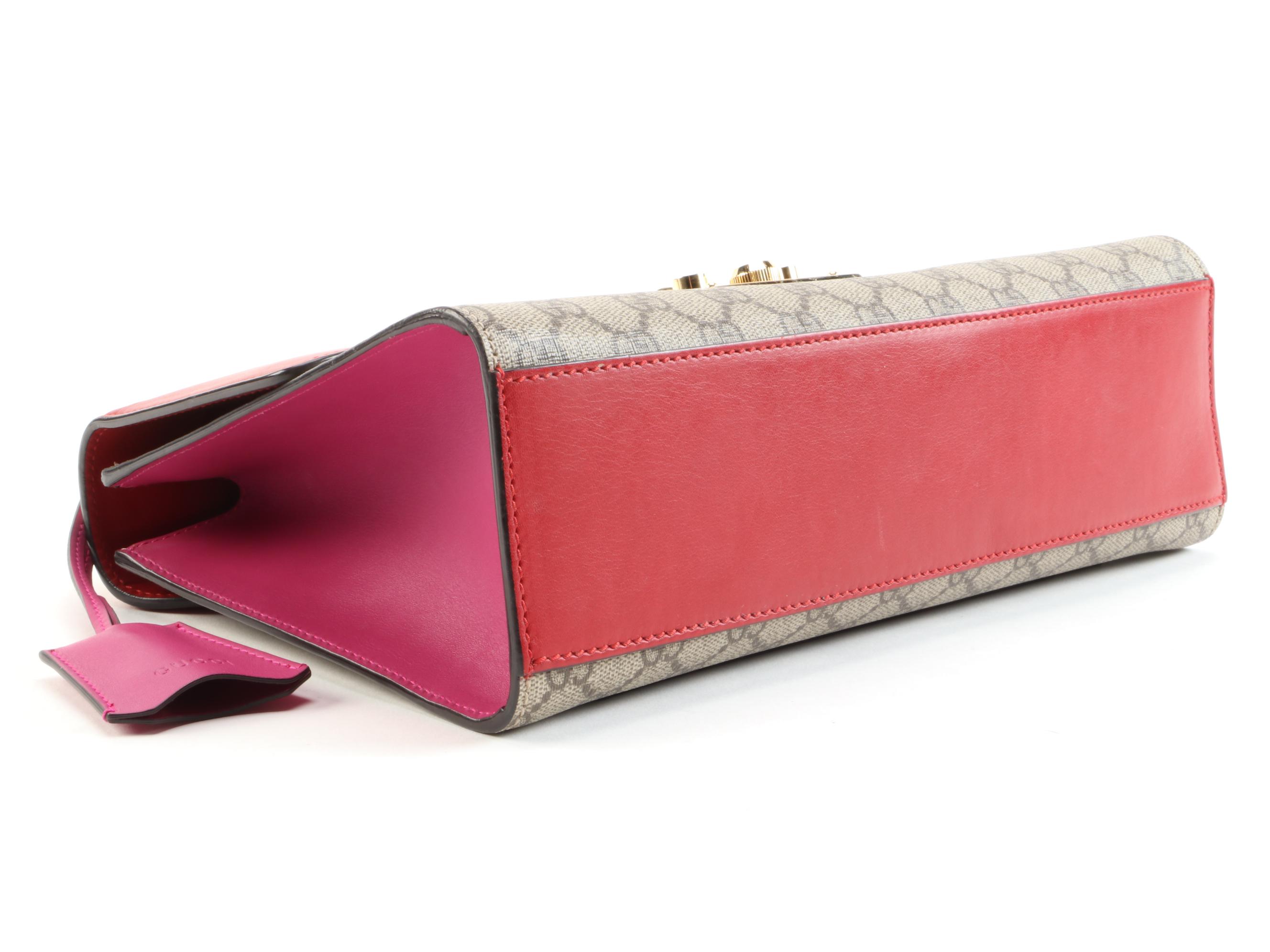 Gucci GG Supreme Canvas and Leather Medium Padlock Shoulder Bag