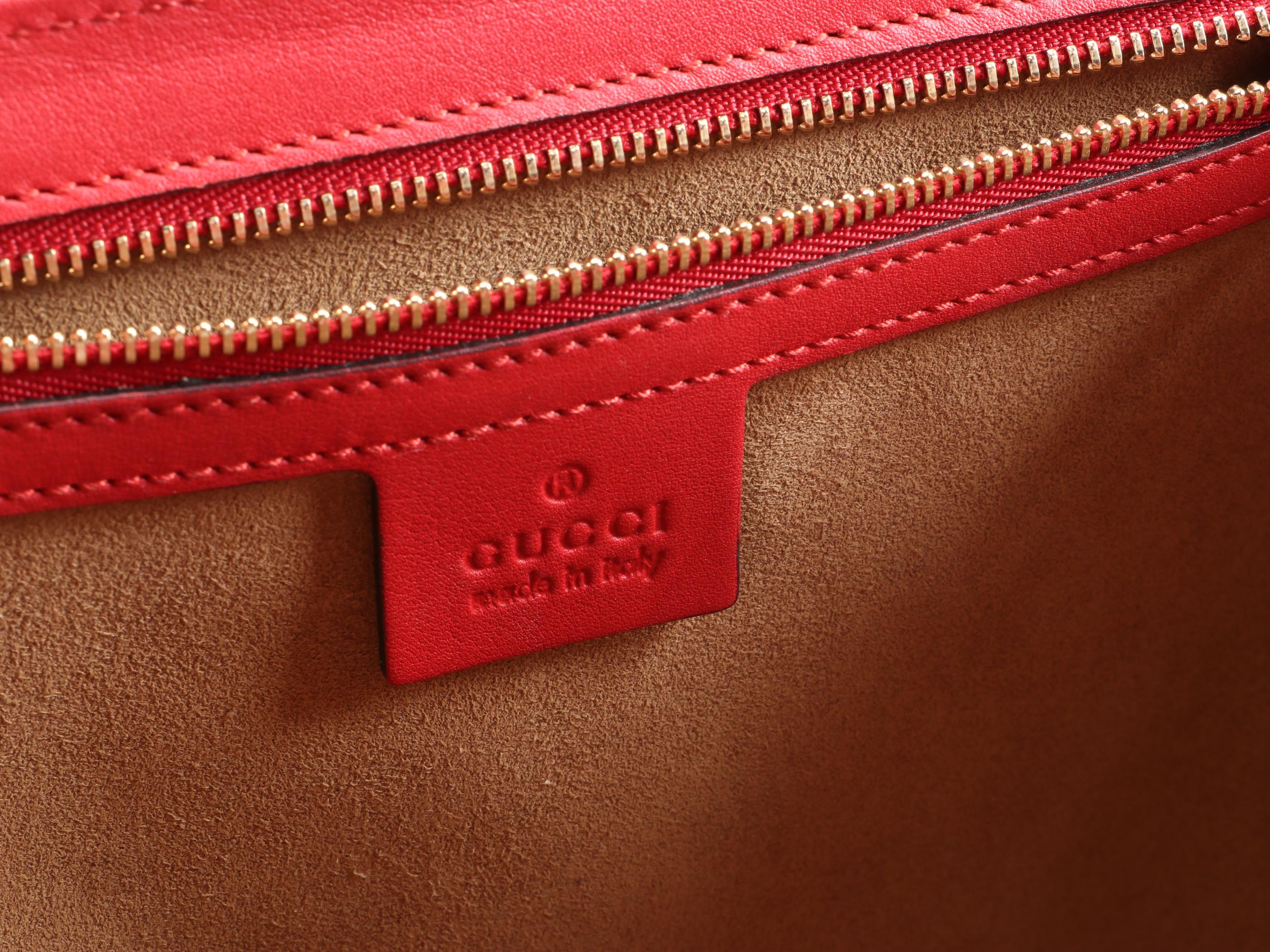 Gucci GG Supreme Canvas and Leather Medium Padlock Shoulder Bag