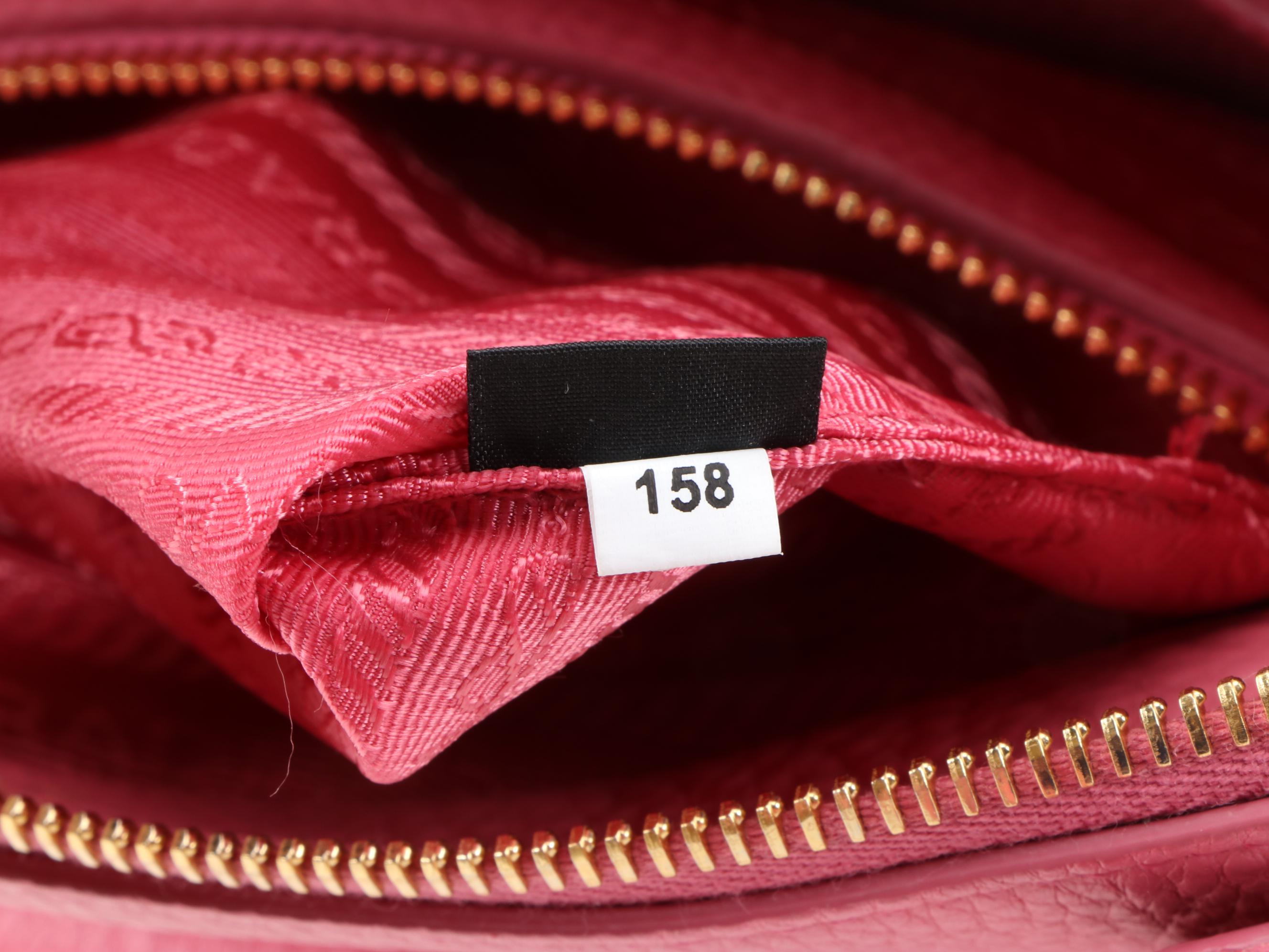 Prada Pink Vitello Daino Pebbled Leather Convertible Satchel