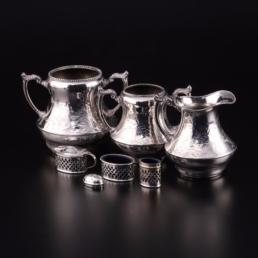 Queen City Silver Co. "Cincinnatus" Silver Plate Creamer and Sugars and More