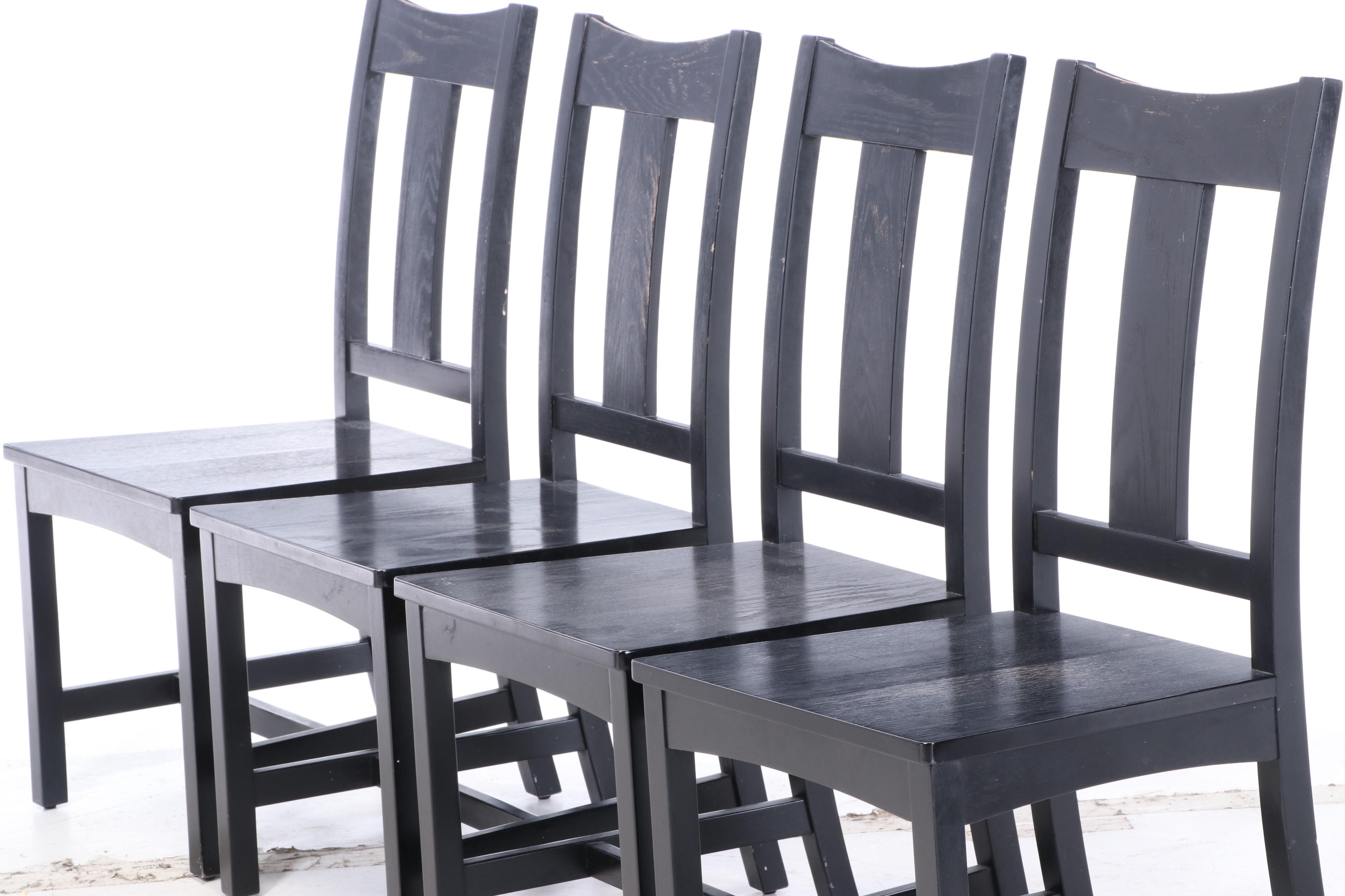 Crate & Barrel Contemporary Ebonized Wood Dining Set