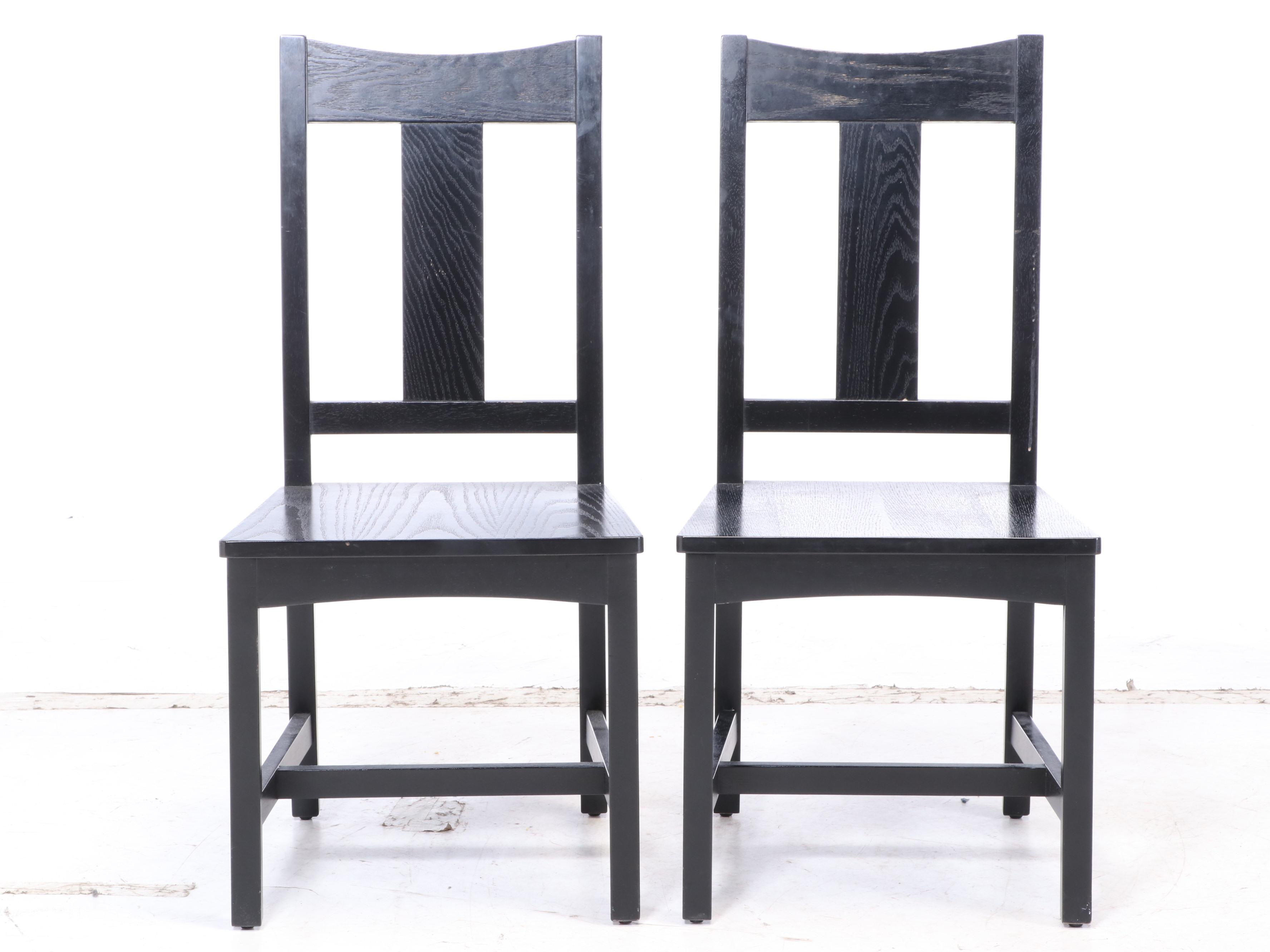 Crate & Barrel Contemporary Ebonized Wood Dining Set