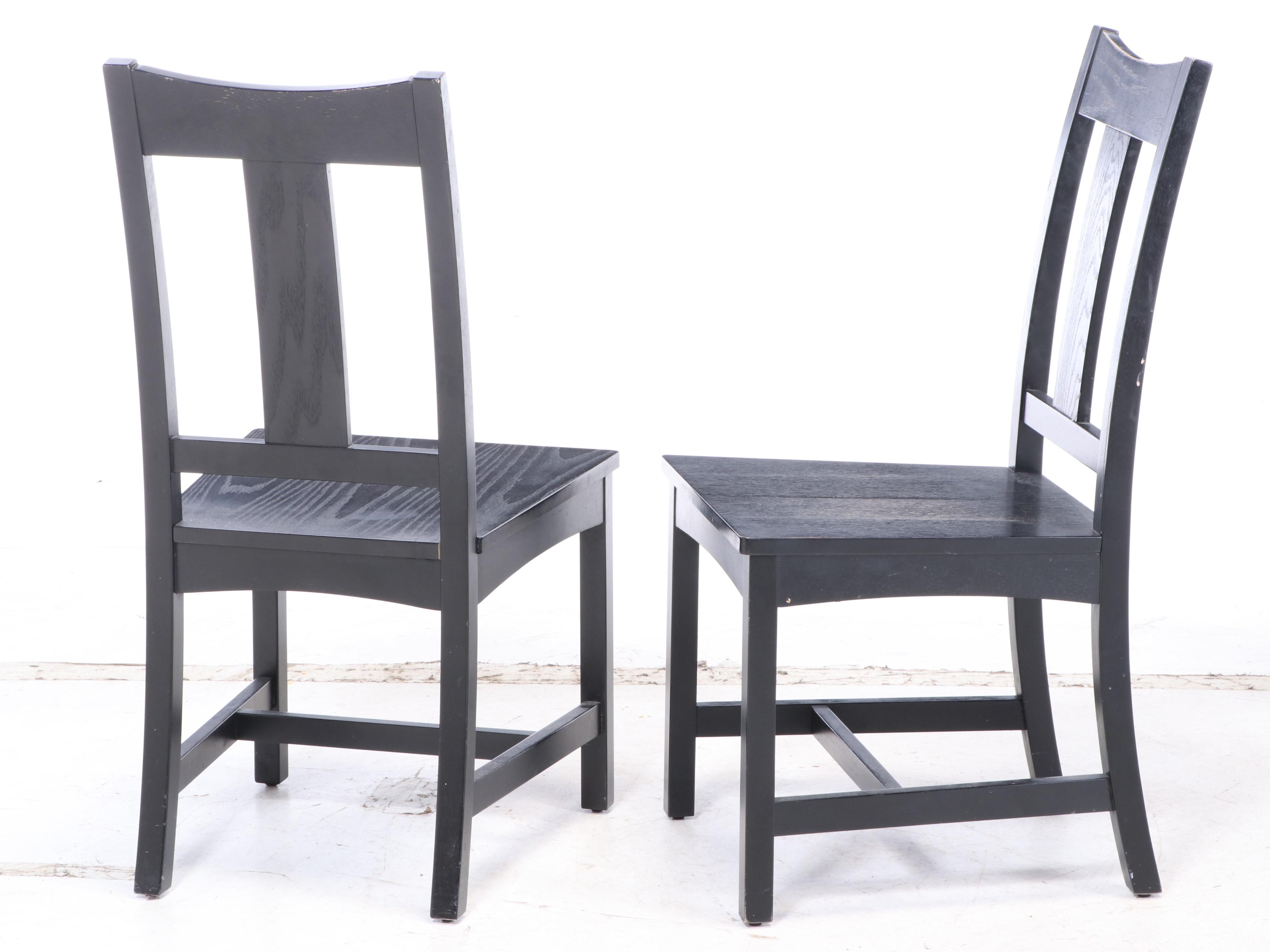 Crate & Barrel Contemporary Ebonized Wood Dining Set