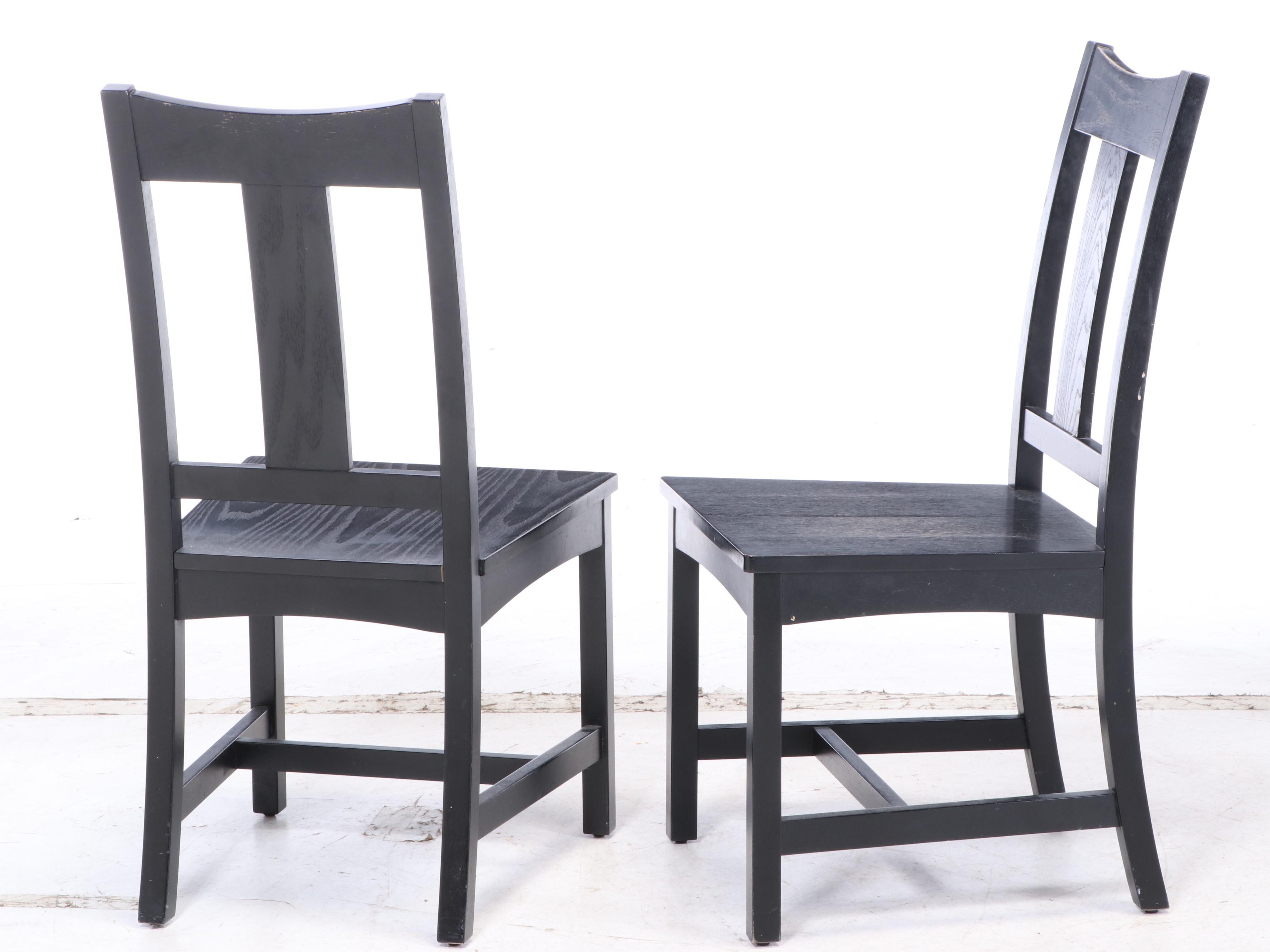 Crate & Barrel Contemporary Ebonized Wood Dining Set